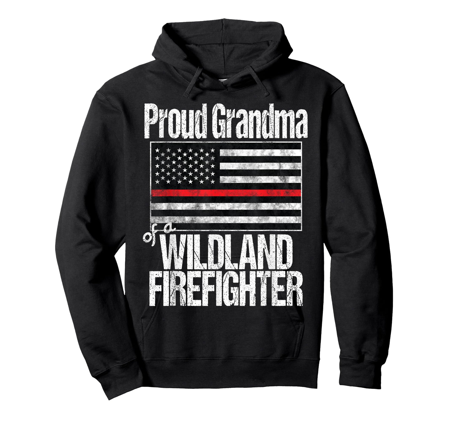 Red Line Flag Proud Grandma of a Wildland Firefighter T-Shirt