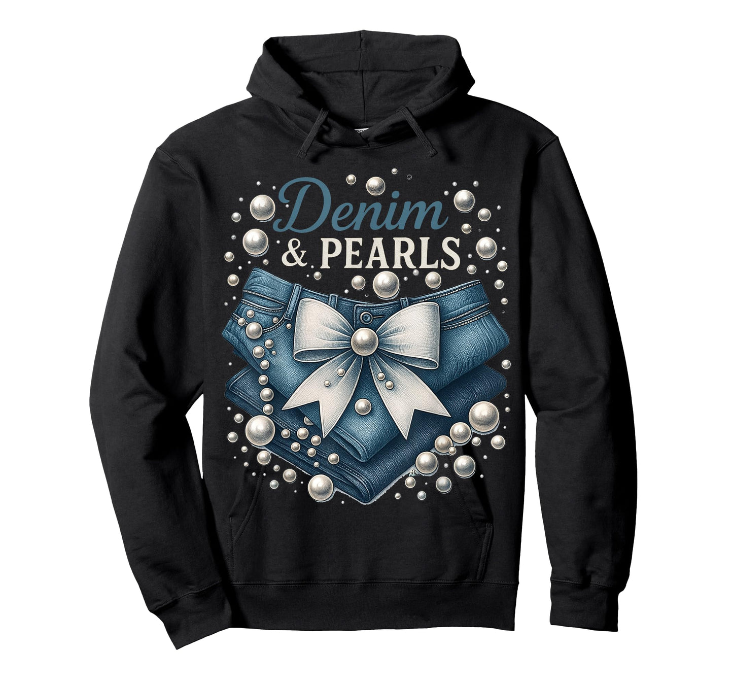 Denim and Pearls for Ladies Skinny Jeans Lover Women T-Shirt