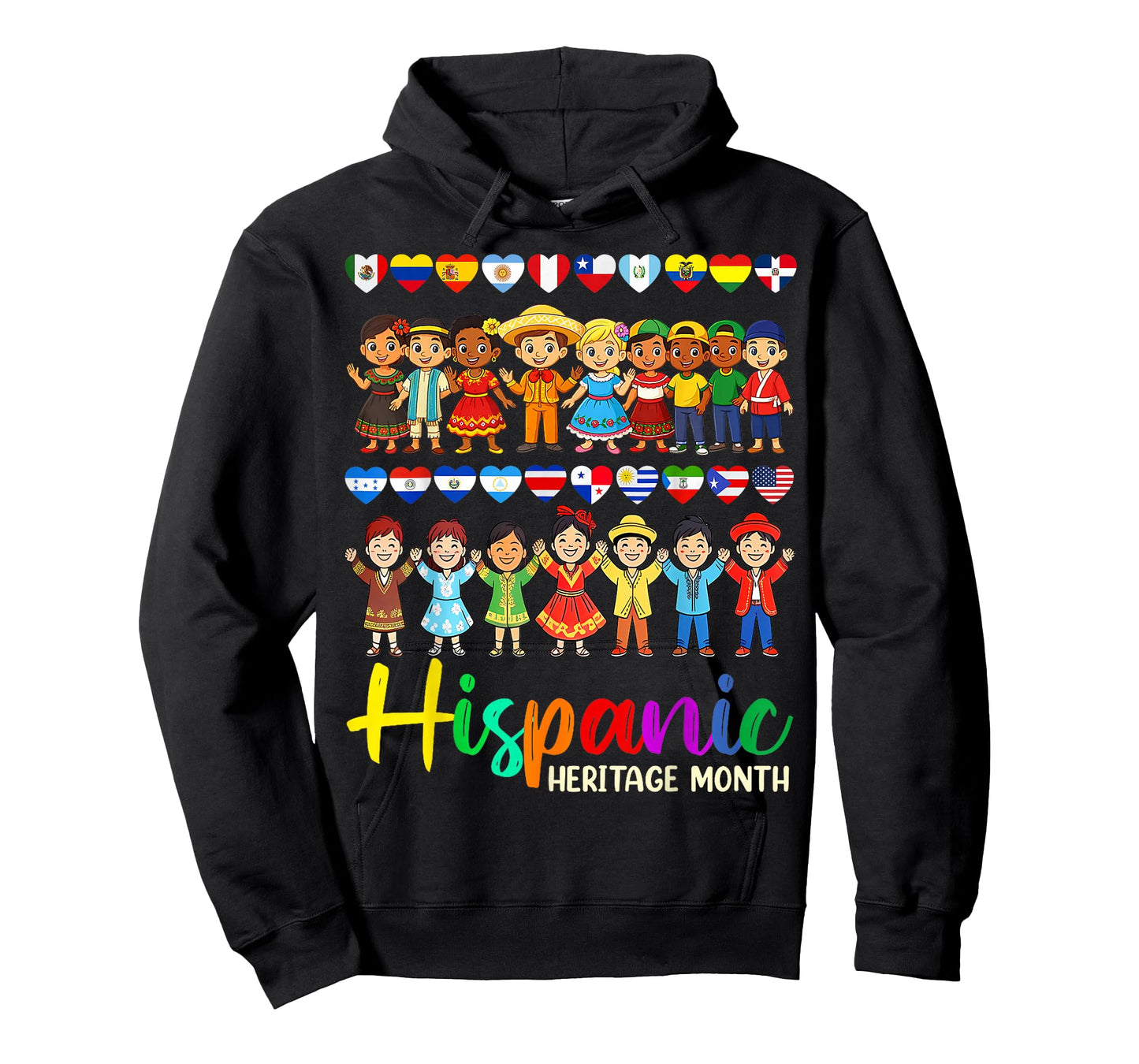 Hispanic Heritage Month Latin Countries Hands Heart Flags T-Shirt