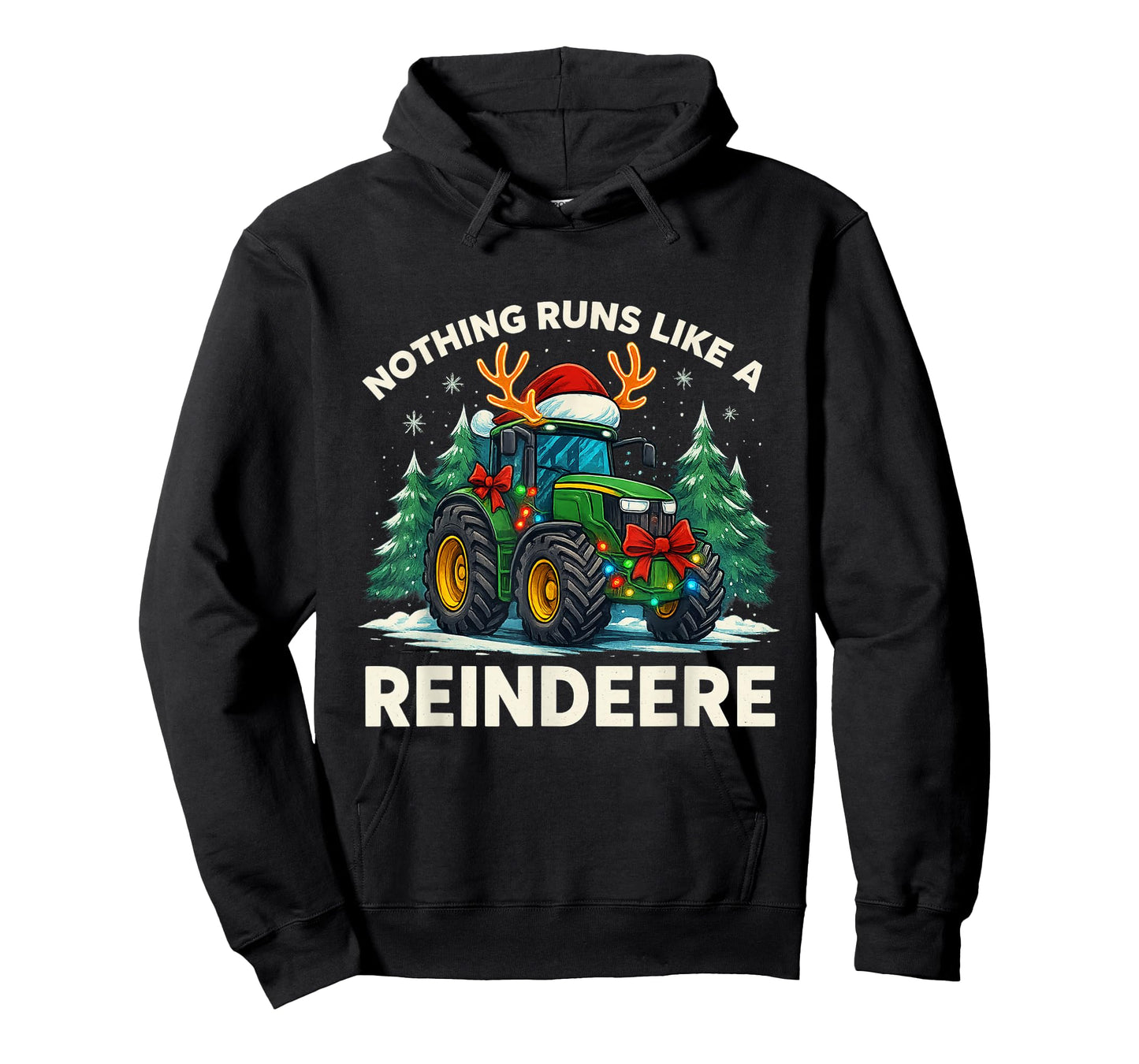 Funny Christmas Tractor Nothing Runs Like a Reindere T-Shirt