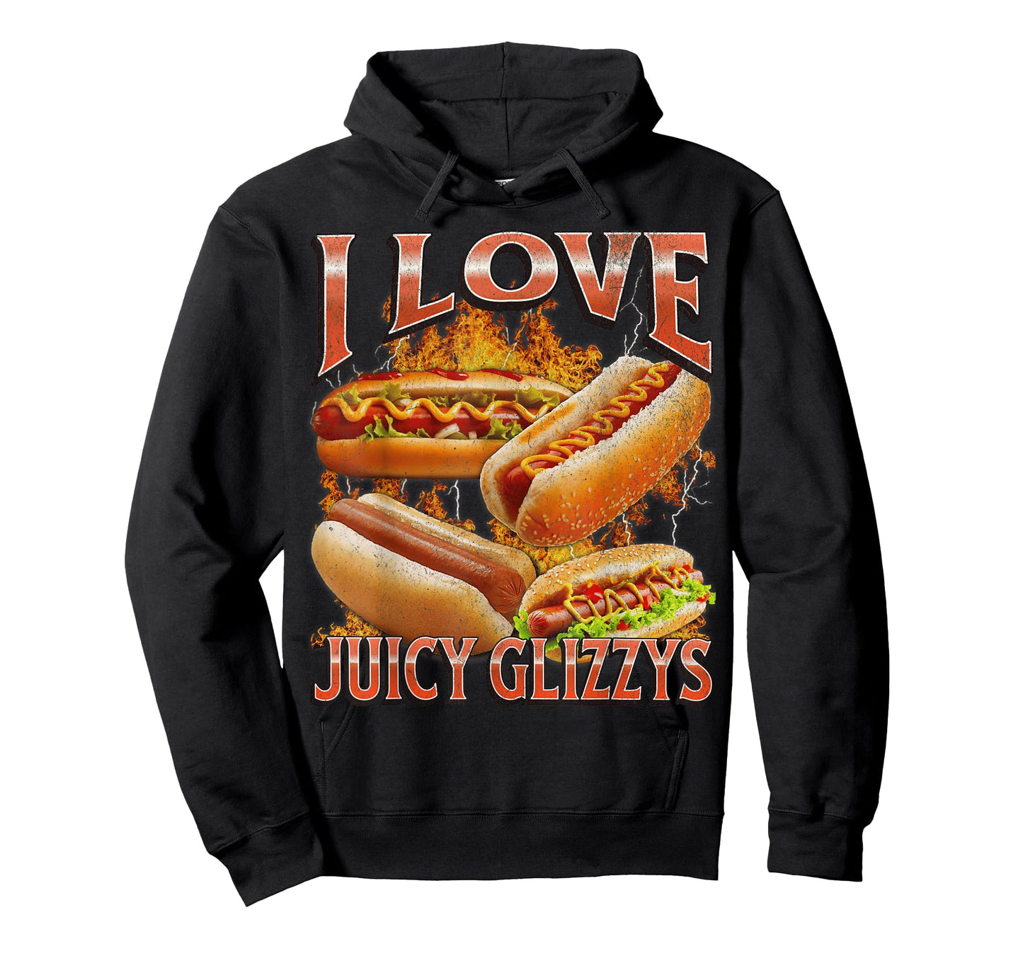 I Love Glizzys Funny Wiener Hot Dogs Meme Bootleg Graphic T-Shirt
