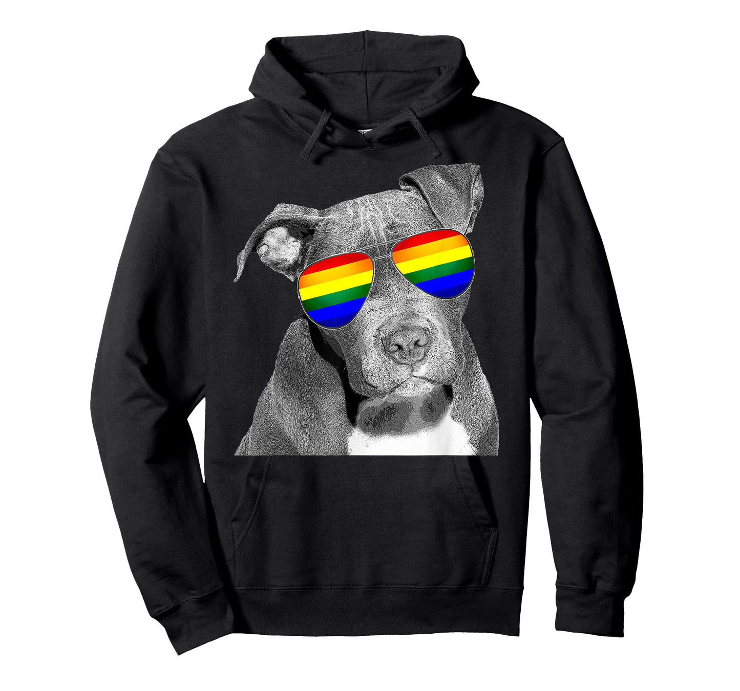 Pitbull Gay Pride Dog Clothing LGBT Funny Gift Rainbow Flag T-Shirt for Men Women