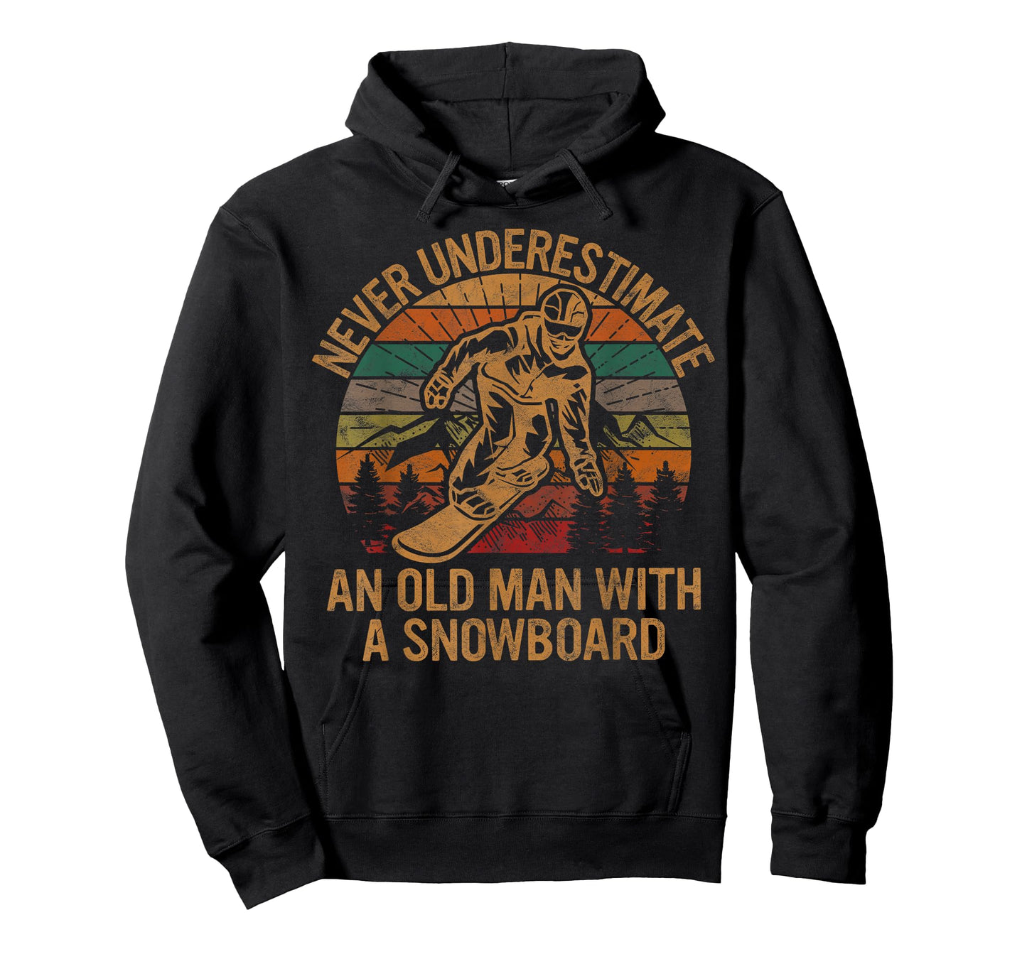 Never Underestimate An Old Man With A Snowboard Snowboarding T-Shirt