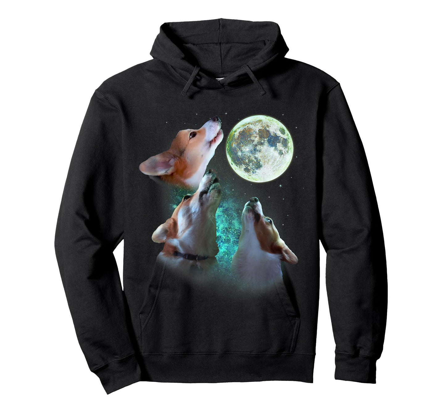 Three Corgis Howl at Moon 3 Wolfs - Funny Wolves Parody T-Shirt