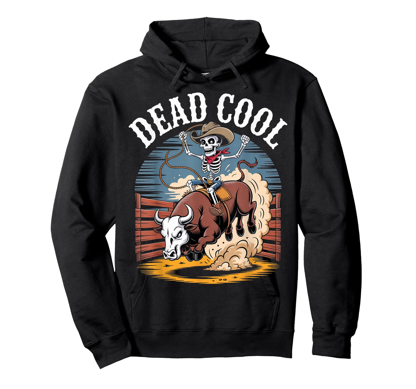 Dead Cool Skeleton Cowboy Bull Riding Rodeo Vibes T-Shirt