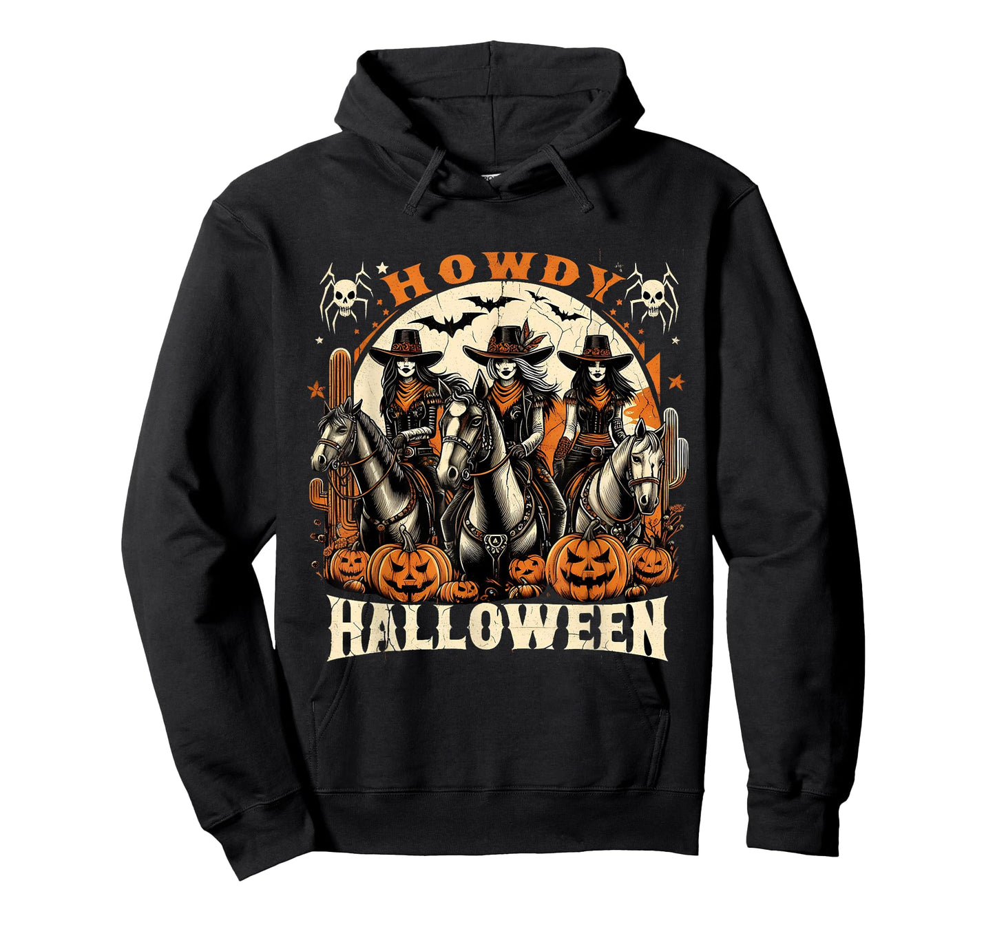 Howdy Halloween Western Cowgirls Spooky Pumpkins T-Shirt