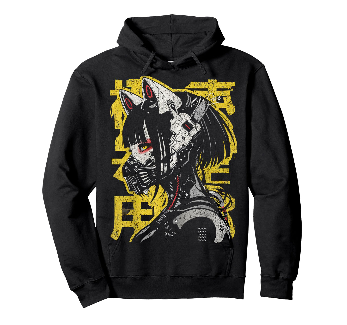 Japanese Streetwear Cyberpunk Y2K Techwear Neko Manga Anime T-Shirt