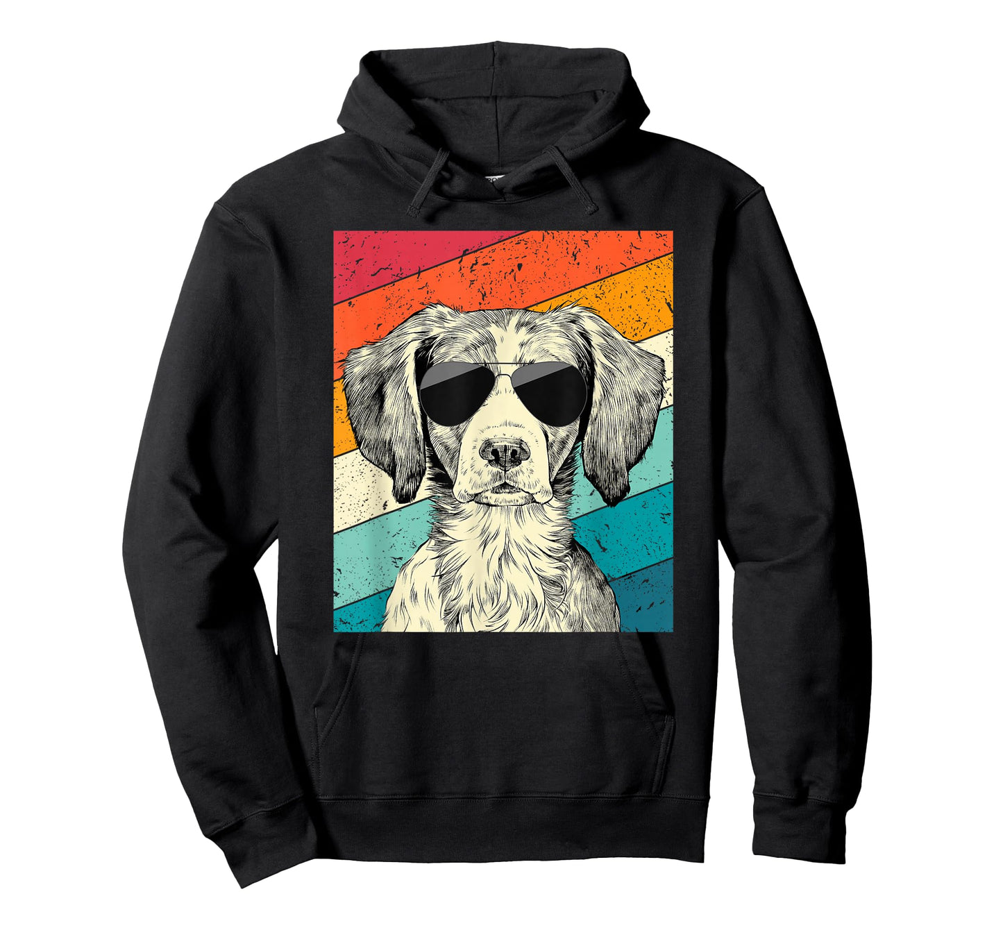 Retro Vintage Brittany Spaniel with Sunglasses Dog Lovers T-Shirt