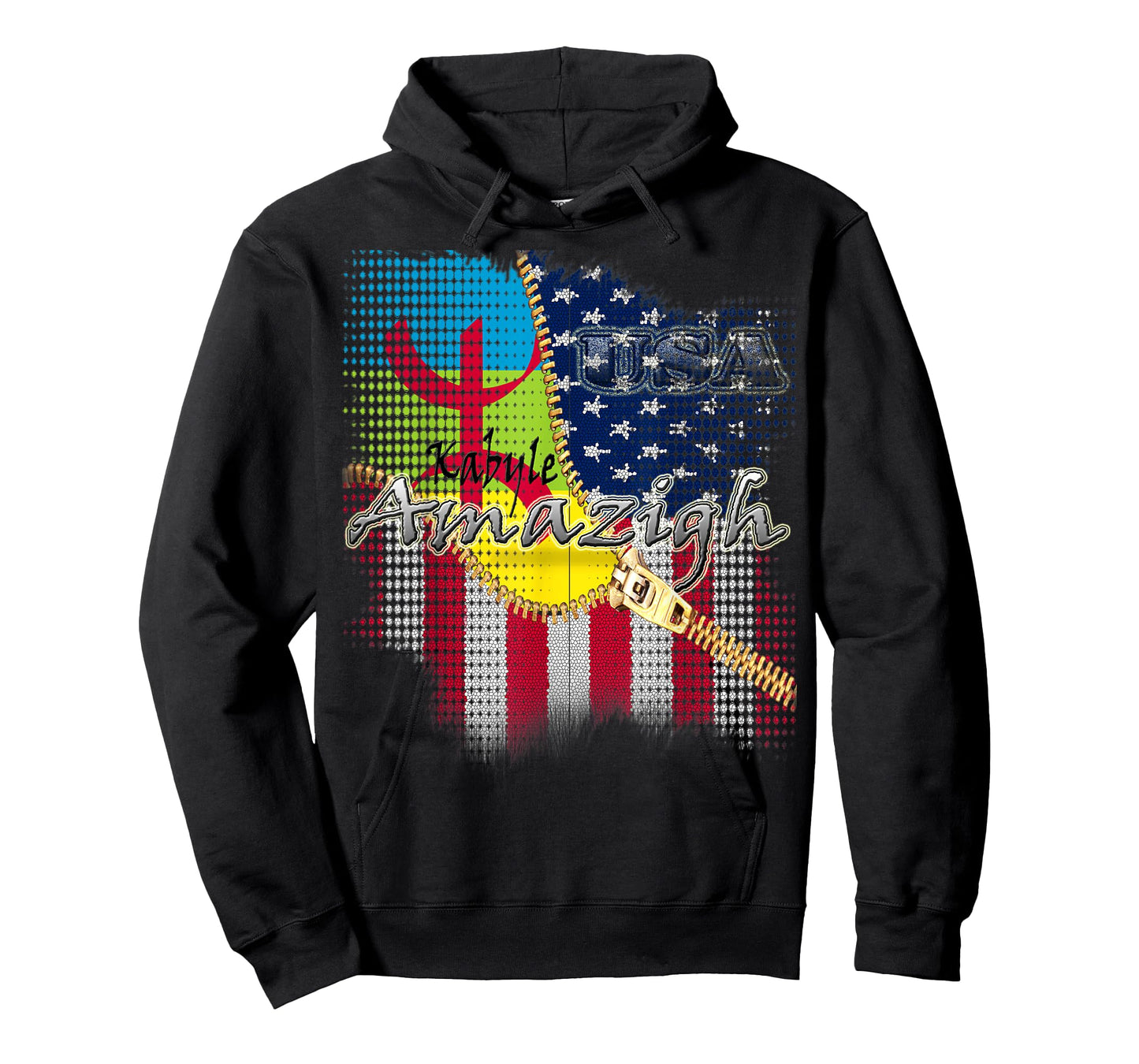 american kabyle amazigh t shirt flag for men women kids T-Shirt