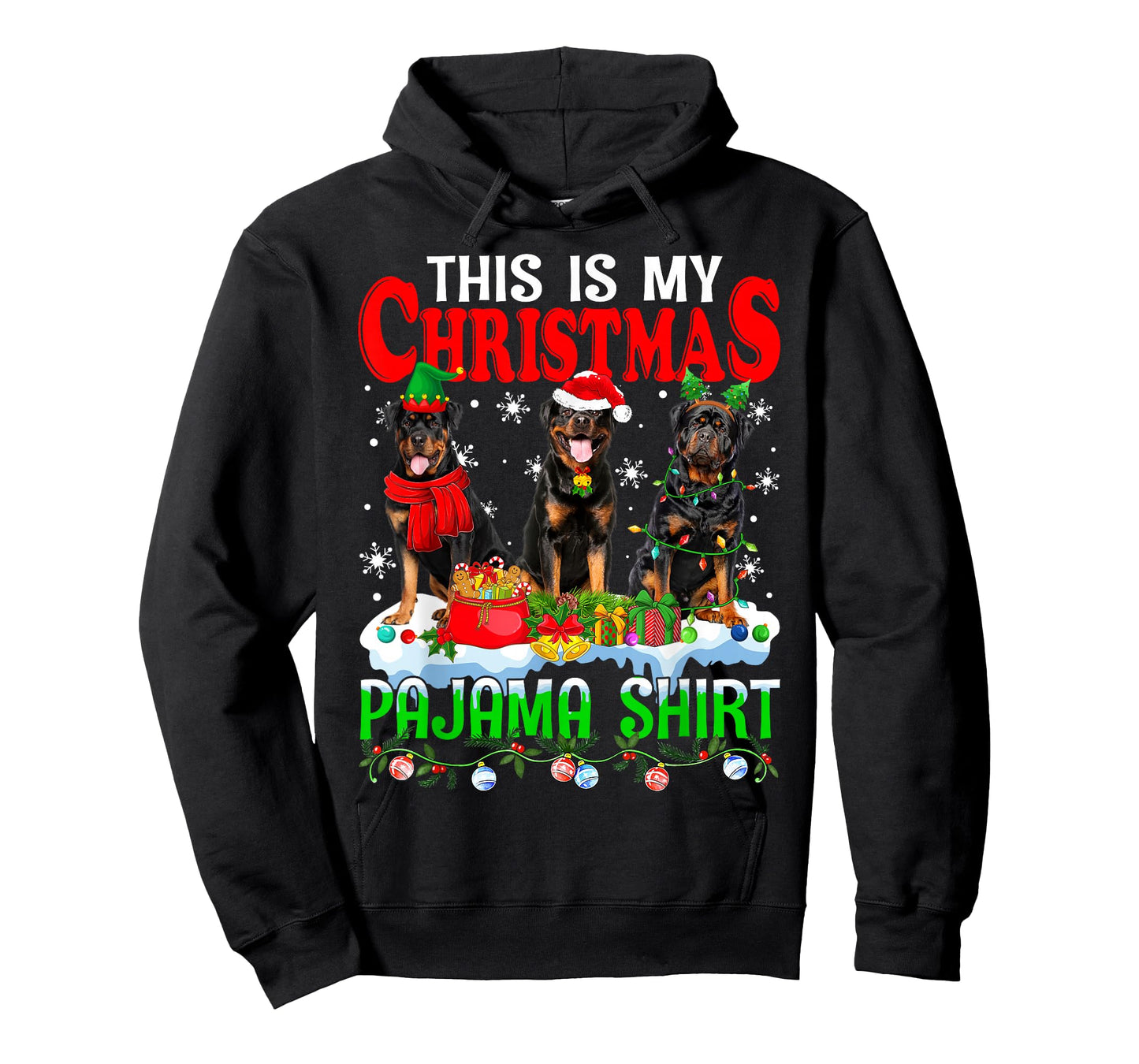 This Is My Christmas Pajama Funny Rottweiler Dog Lover T-Shirt