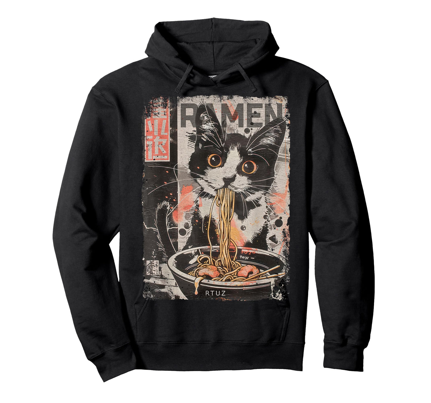 Ramen Noodles Cat Japan Y2K Kawaii Retro Cats Manga Anime T-Shirt