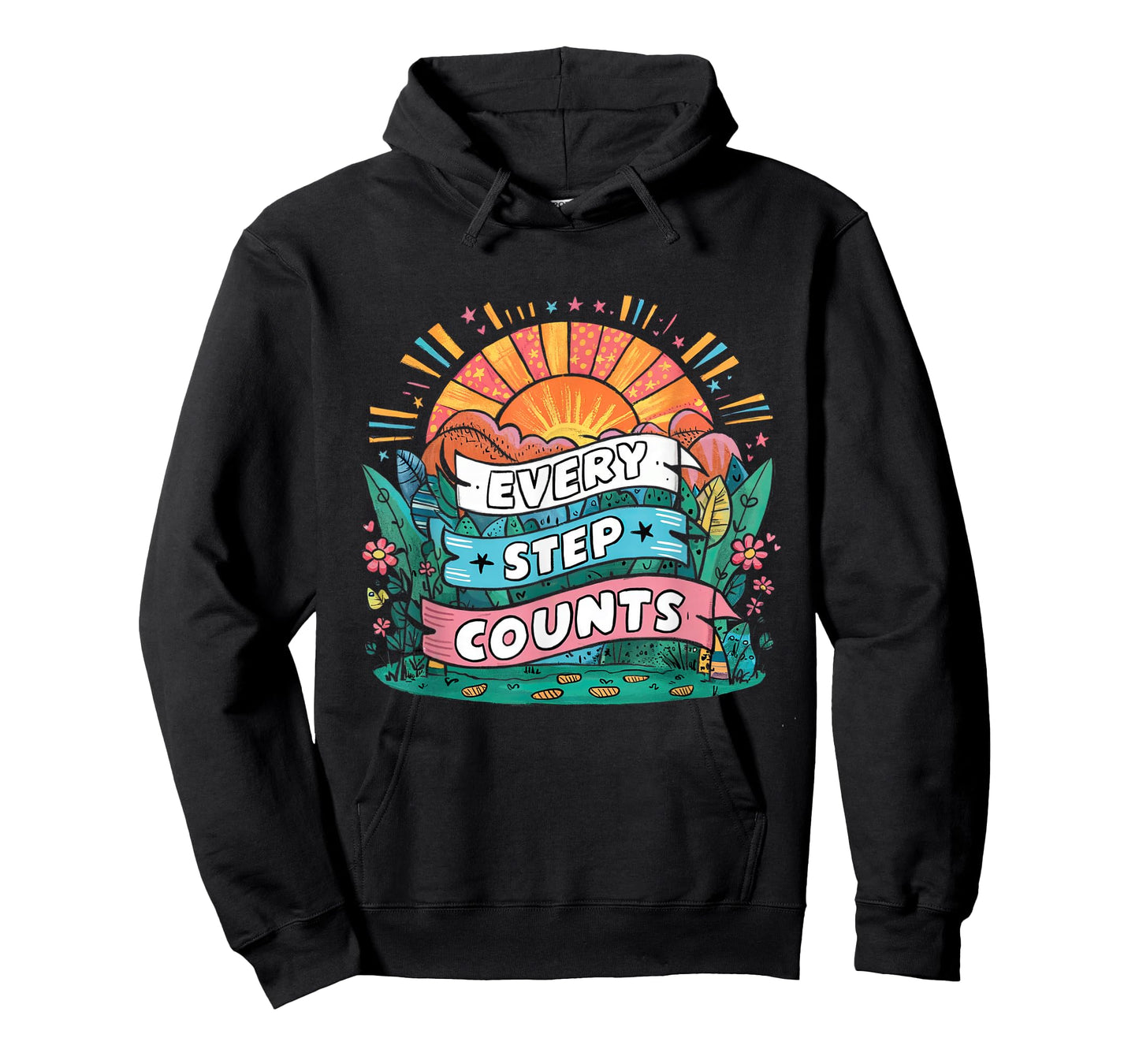 Walking Motivation Every Step Counts Quote T-Shirt