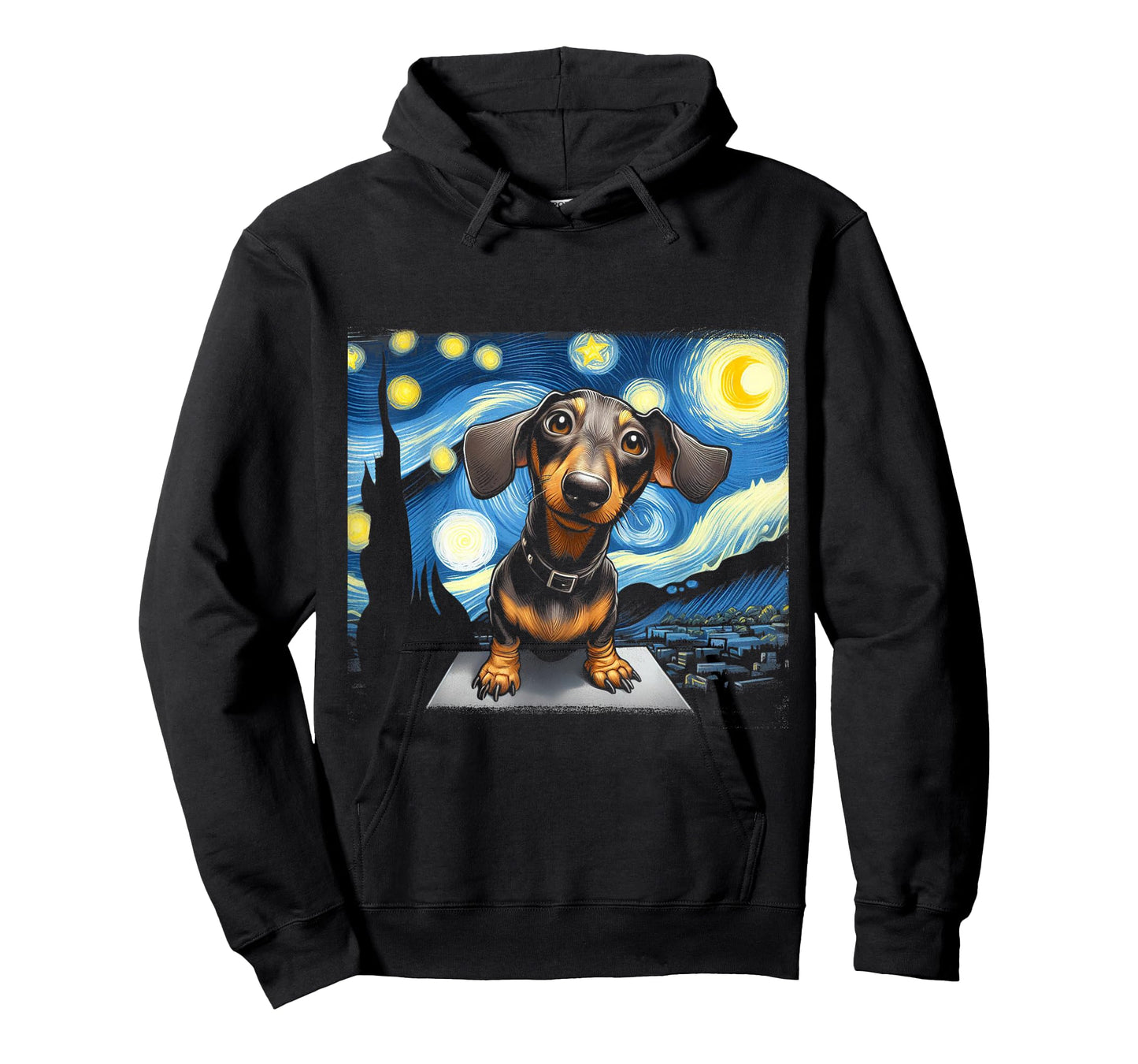 Funny Dachshunds Sausage Dogs in a Starry Night T-Shirt