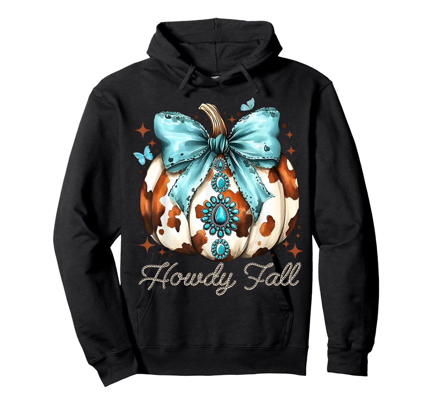 Howdy Fall Western Pumpkin Season Autumn Leaves Thanksgiving T-Shirt
