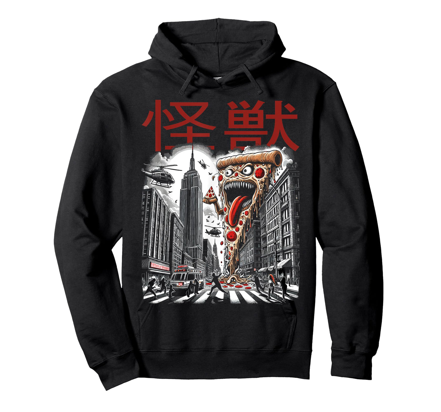 Funny Kaiju Japanese Monster Pizza Slice Attack Pizza Lover T-Shirt