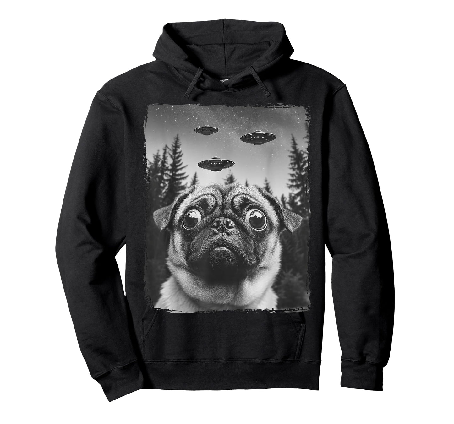 Pug UFO Selfie Funny Pug T-Shirt