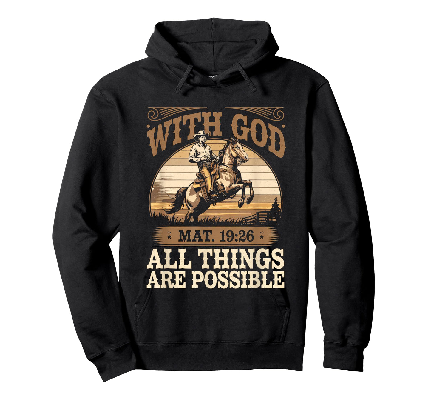 With God - Christian Religious Cowboy T-Shirt