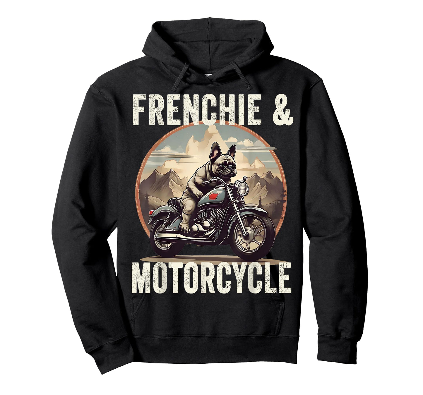Frenchie And Motorcycle Dog Lovers Funny French Bulldog Dad Men Women T-Shirt