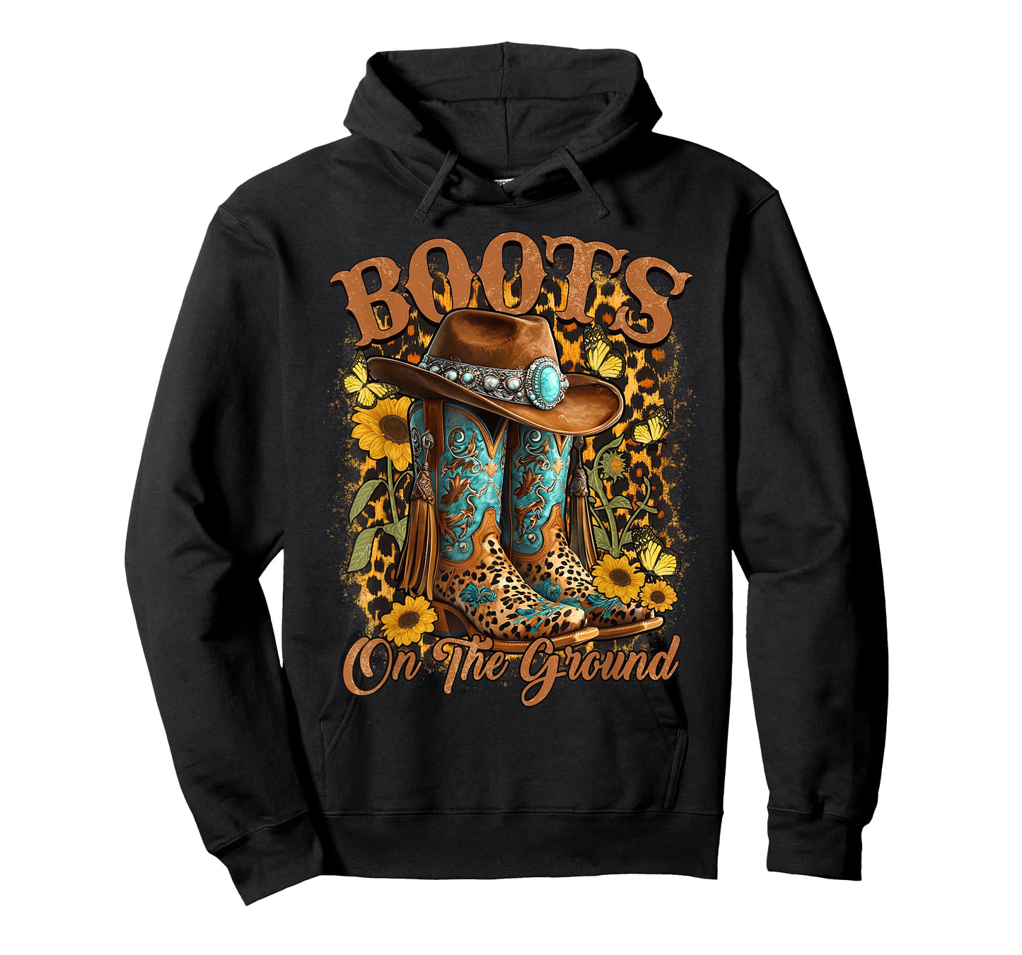 Boots On The Ground Western Cowgirl Linedance Leopard Women T-Shirt