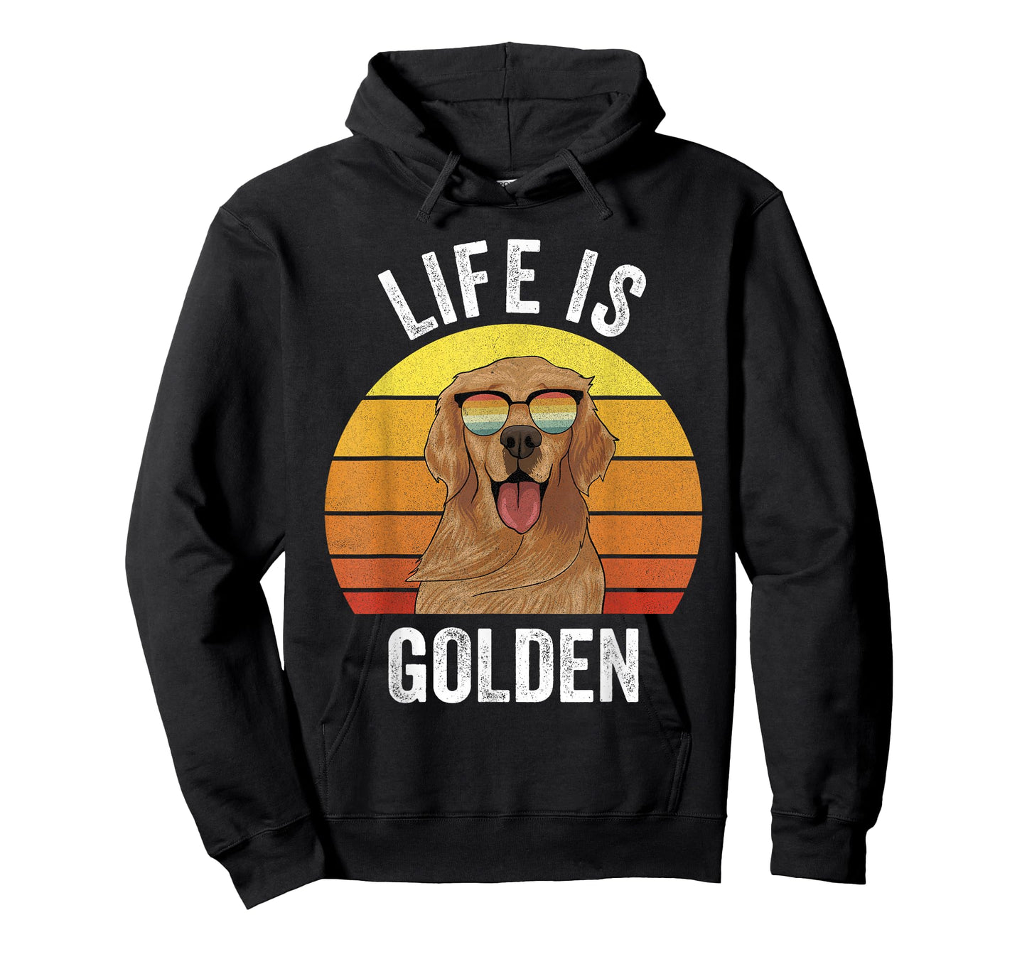 Retro Life is Golden Shirt Golden Retriever Gifts Funny Dog T-Shirt