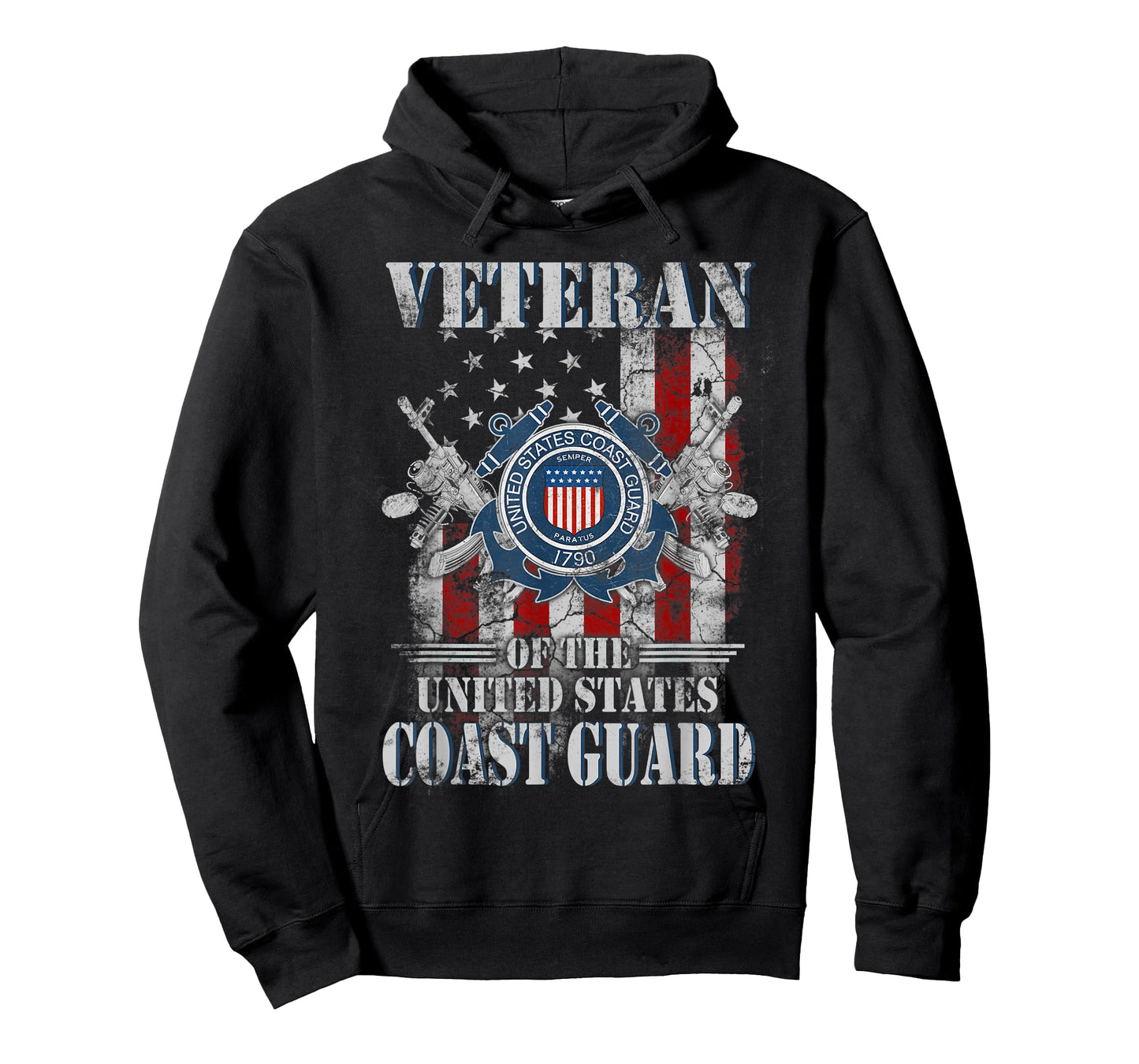 Proud US Coast Guard Veteran Vintage Black 3X-Large Classic Fit Crew Neck Short Sleeve T-Shirt