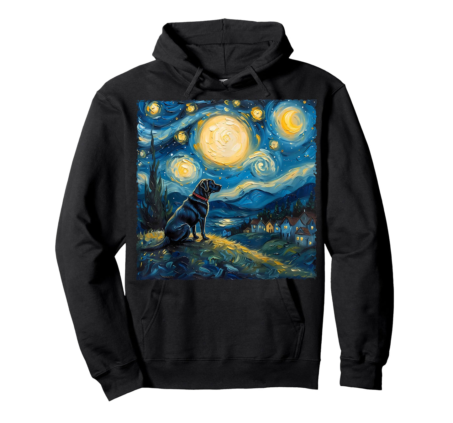 Labrador Retriever Dog Lovers Starry Night Van Gogh Style T-Shirt