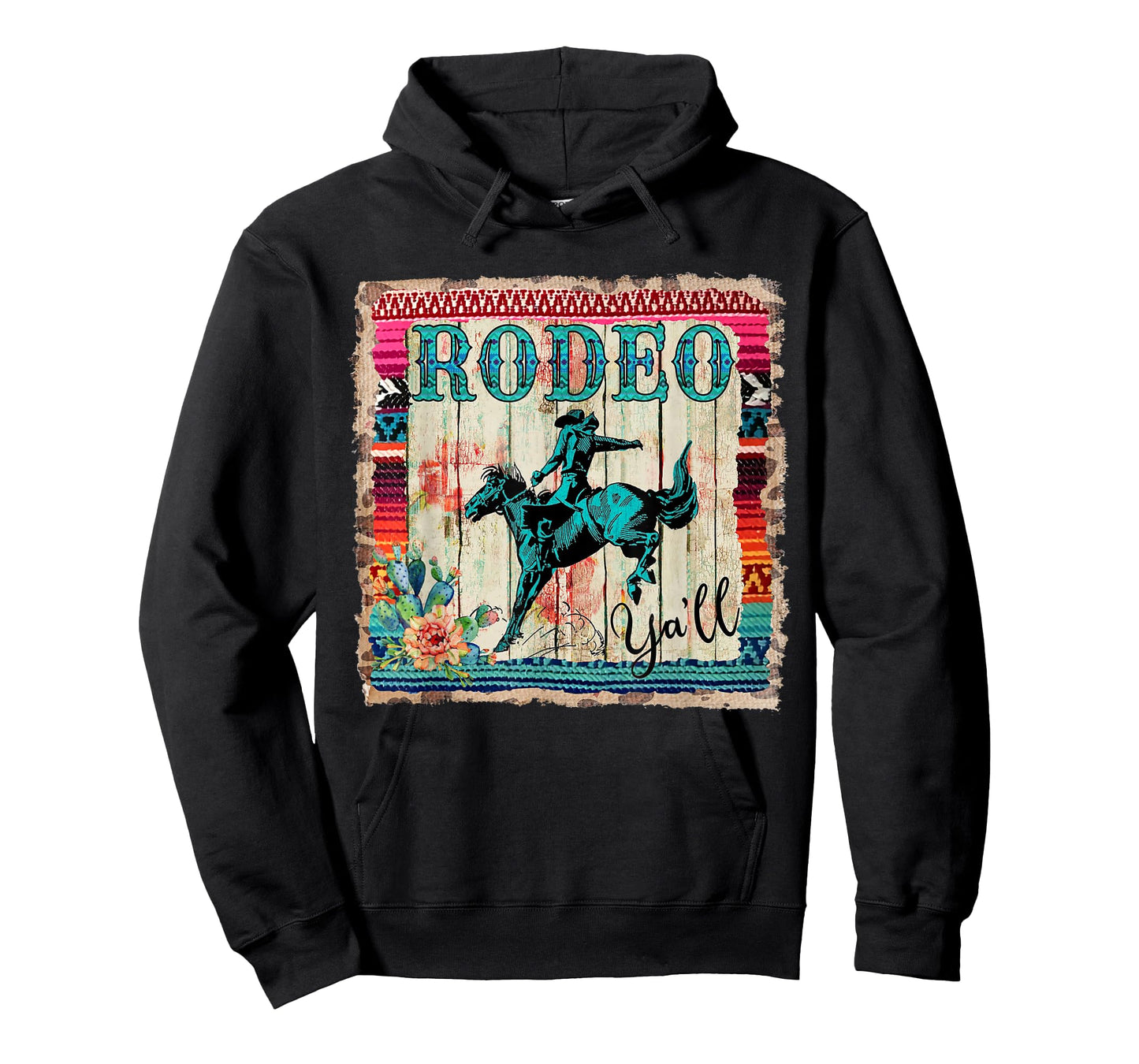 Vintage Serape Horse Riding Cowgirl Western Rodeo Y'all T-Shirt