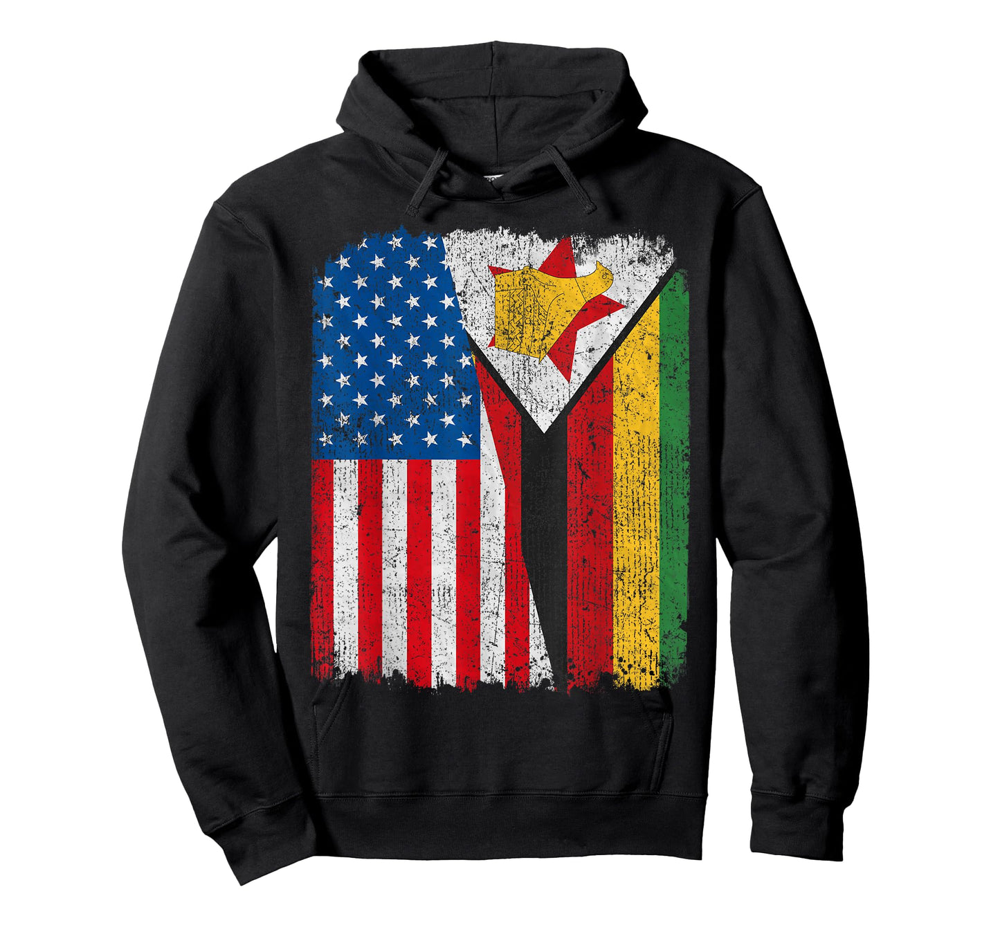 Zimbabwean American Flag Half USA Zimbabwe Root Proud T-Shirt