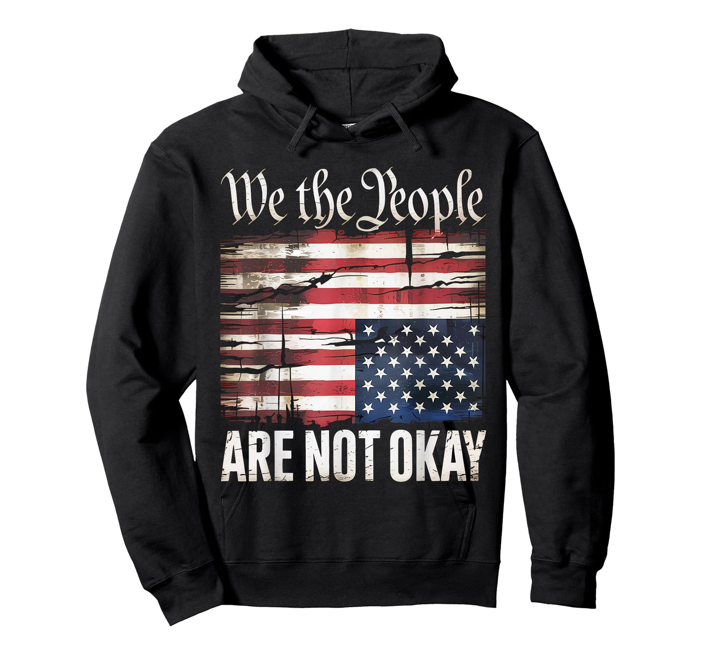 We The People Are Not Okay Flipped American Flag Patriotic T-Shirt