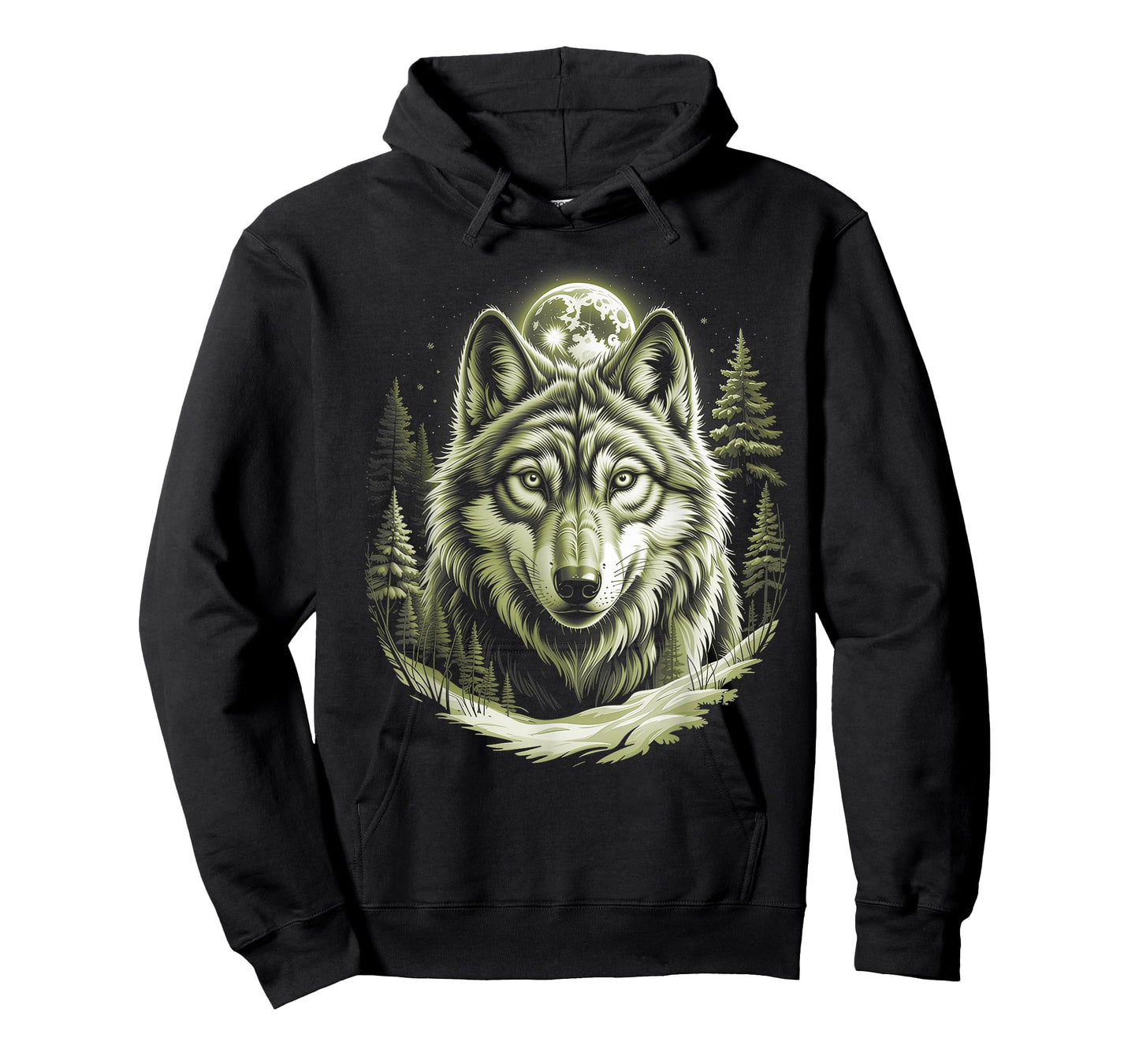 Wolf Portrait Moon Wildlife Forest T-Shirt