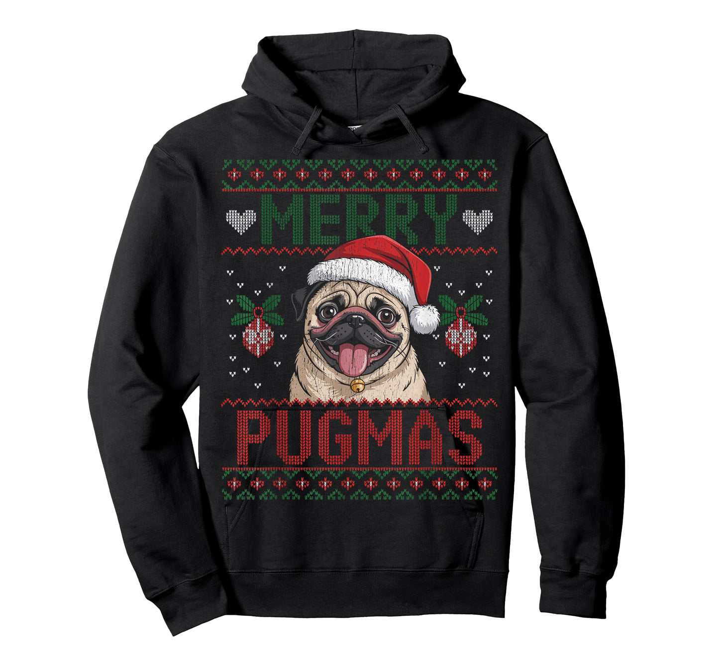 Merry Pugmas Dog Pug Ugly Christmas Sweater T-Shirt