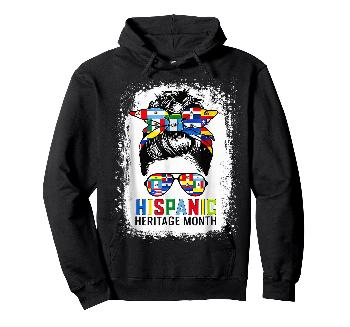 National Hispanic Heritage Month Messy Bun All Countries T-Shirt