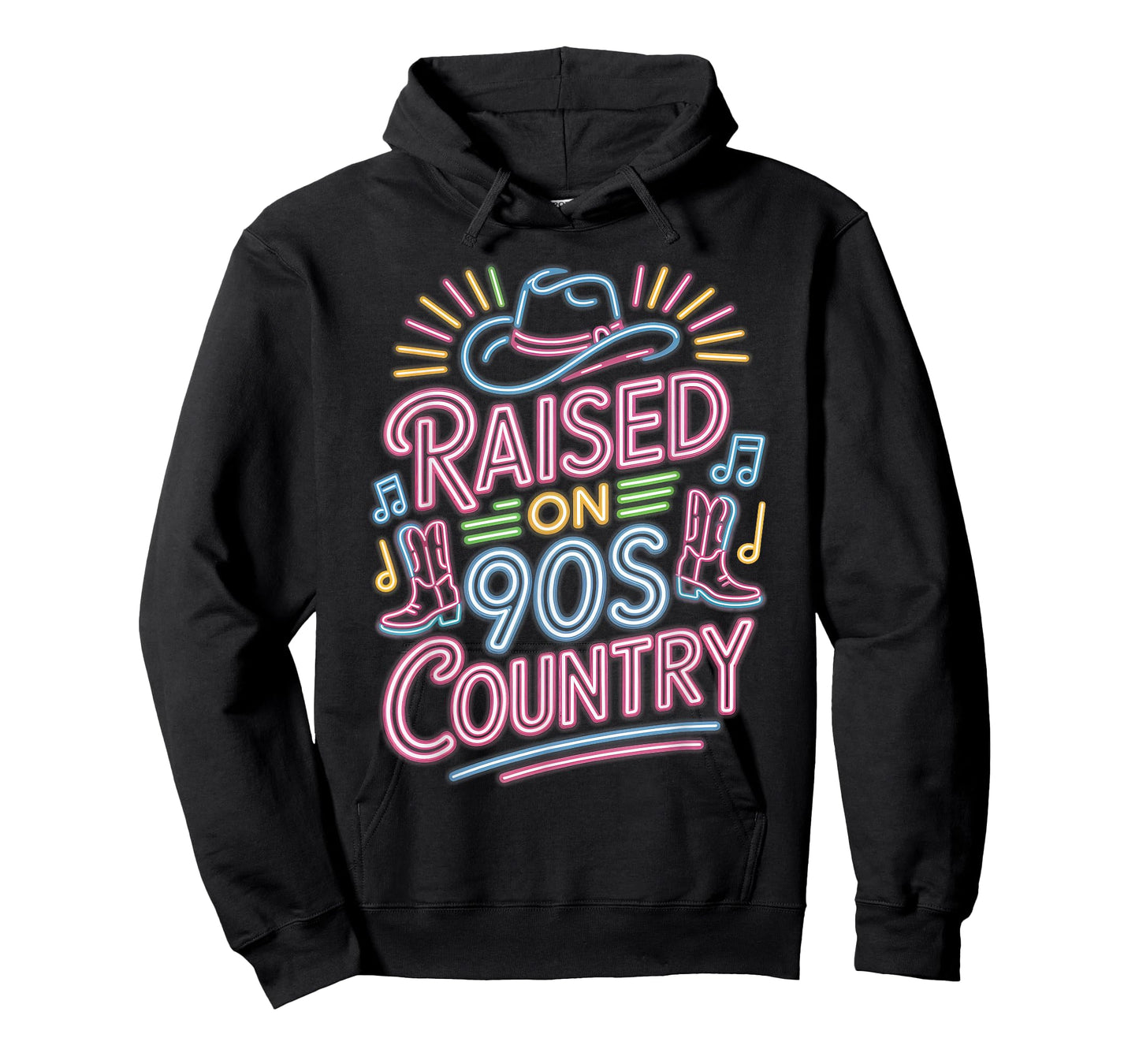 Western Cowboy Hat Boots, Raised on 90s Country Music Lovers T-Shirt