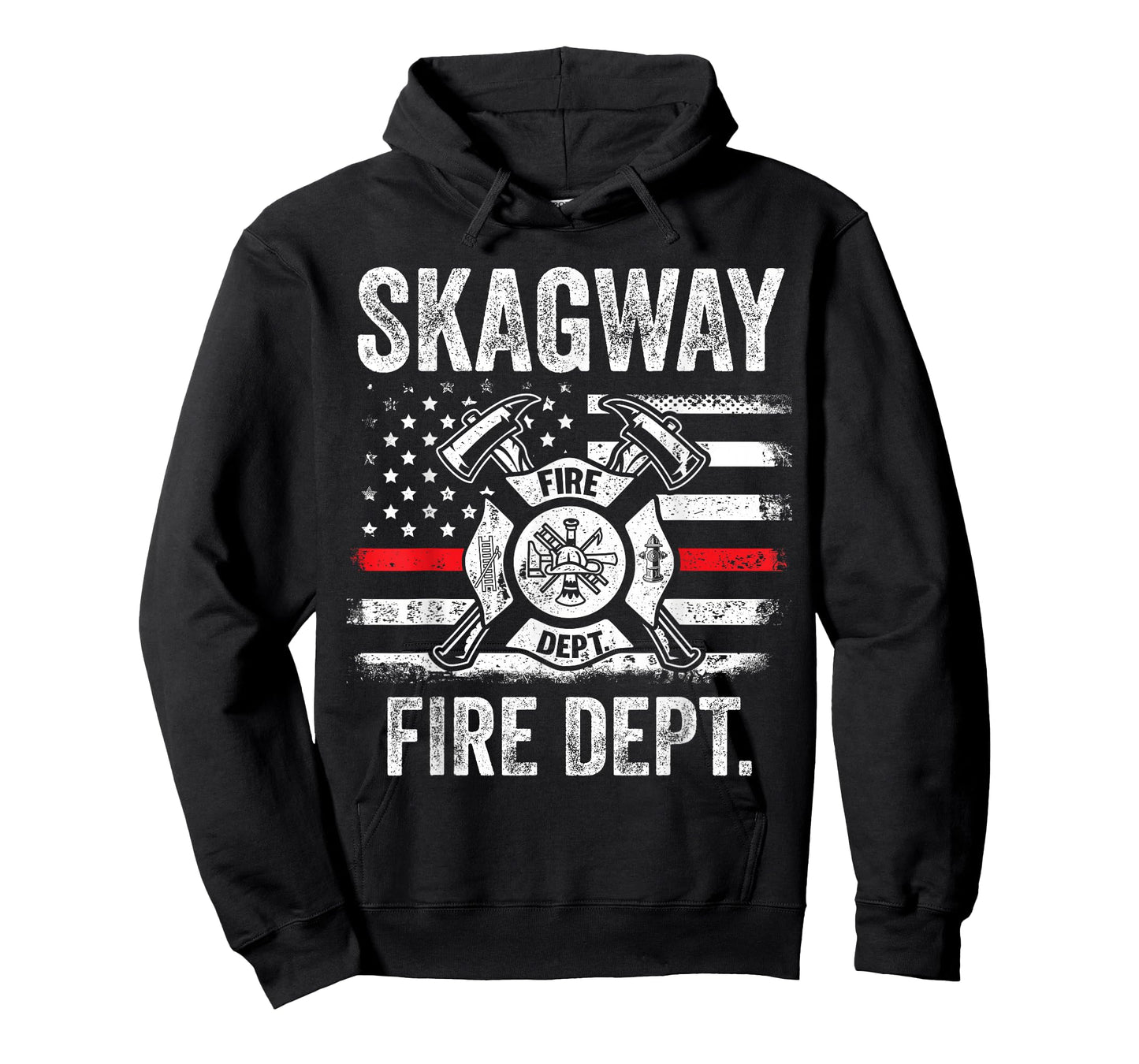Skagway Alaska Fire Department Thin Red Line Fireman T-Shirt