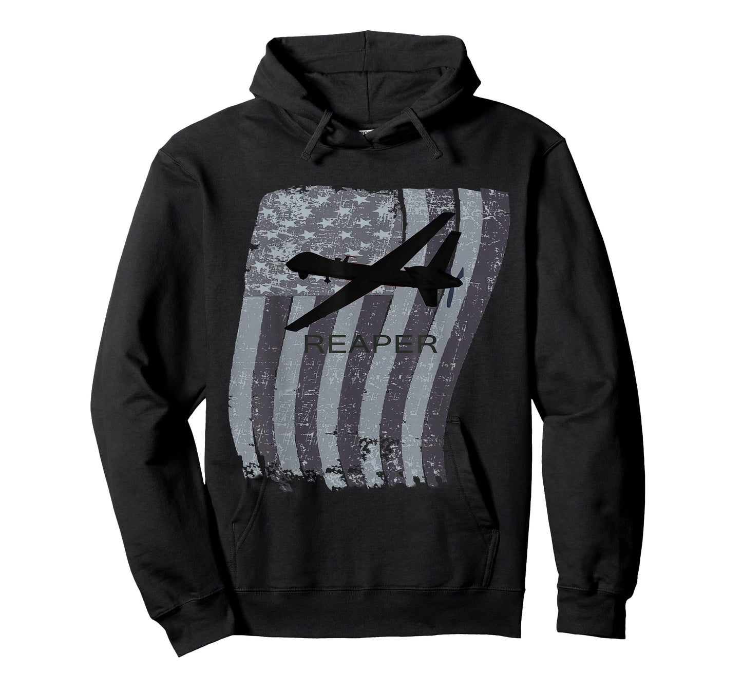 MQ-9 Reaper Drone Plane Distressed T-shirt US Flag T-Shirt