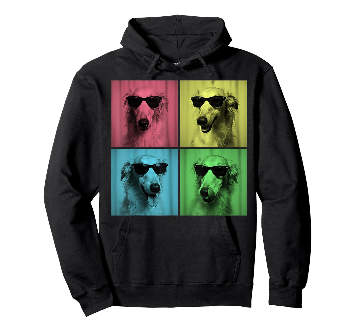 Borzoi Pop Art Funny Borzoi Dog Lover Photo Booth T-Shirt for Men Women Kids