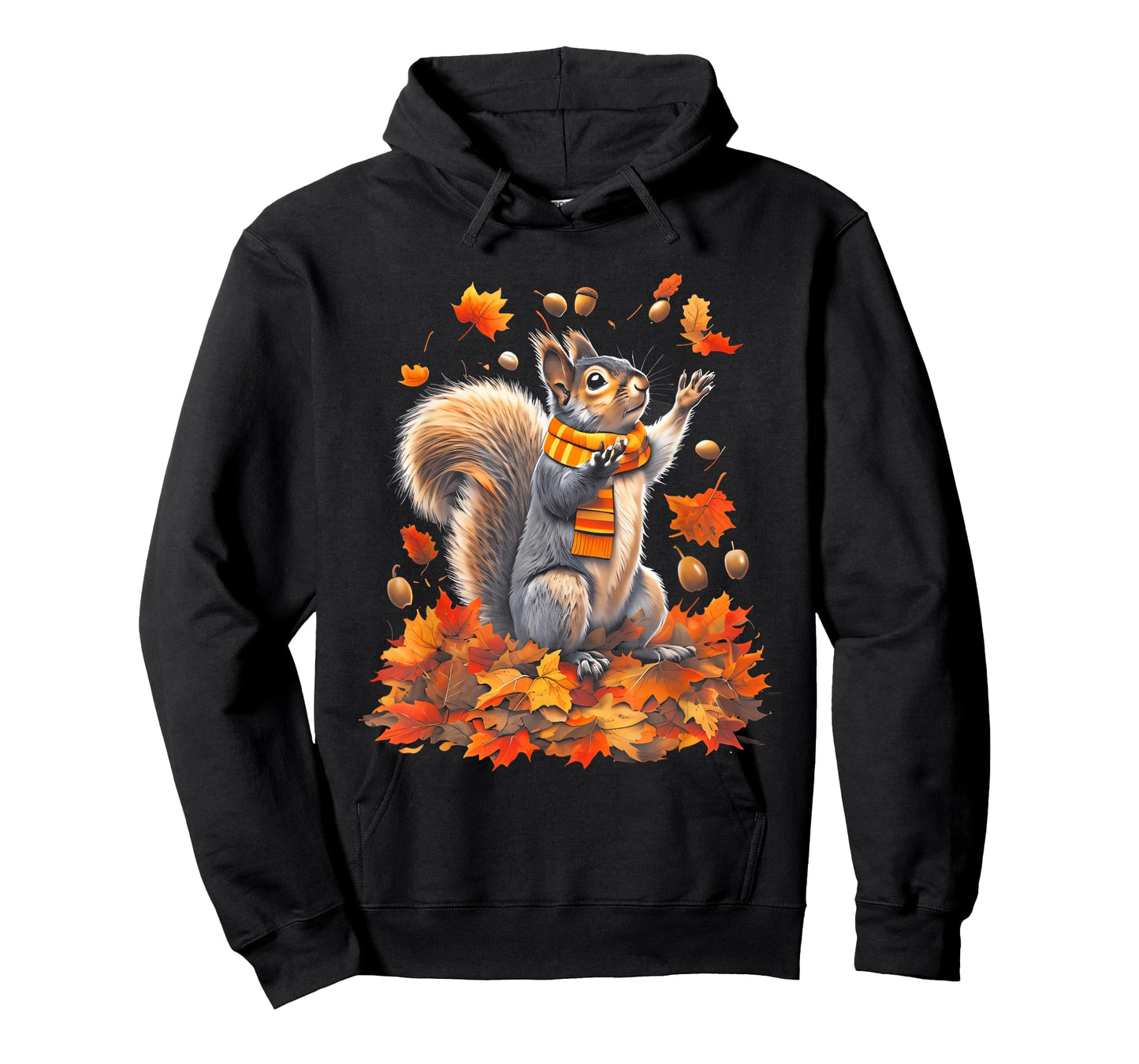 Cute Squirrel With Fall Leaves Autumn Animal Thanksgiving T-Shirt