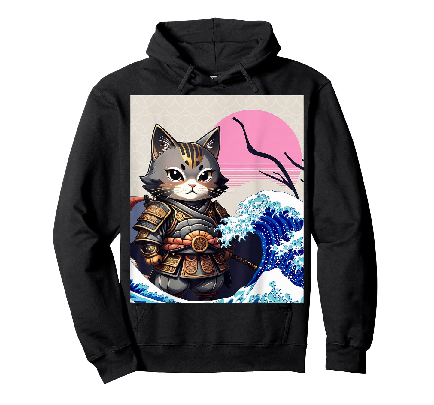 Japanese Ninja Art and Japan Samurai Cat T-Shirt