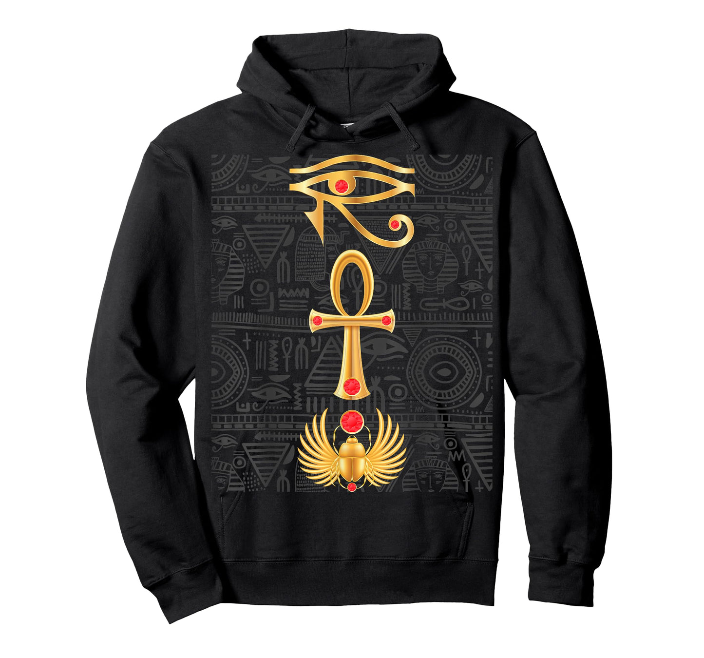 Eye of Horus Cross Ankh Scarab Hieroglyphs Ancient Egypt T-Shirt