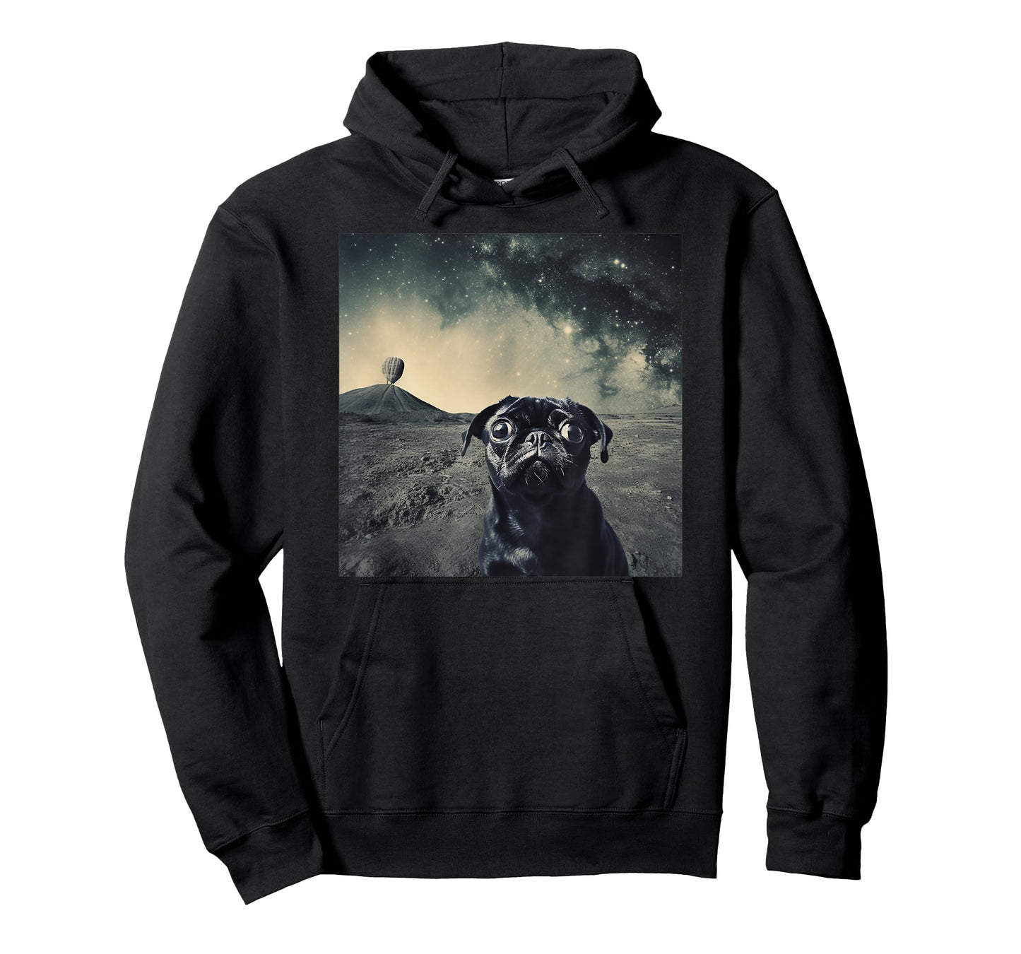 Cute Pug Puppy in Space Funny T-Shirt
