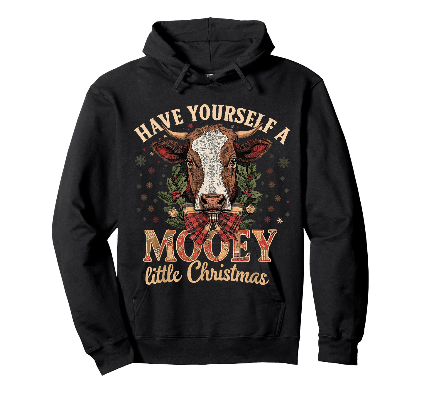 Mooey Little Christmas Cow Holiday Farm Design T-Shirt