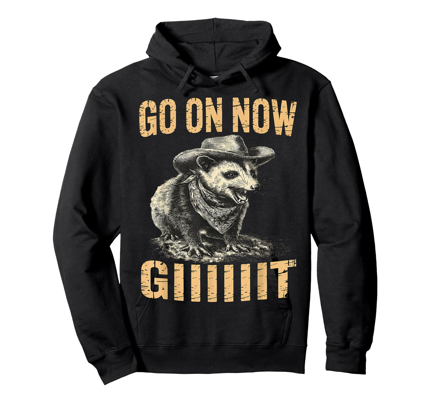 Western Country Cowboy Go On Now Git Vintage Western Opossum T-Shirt
