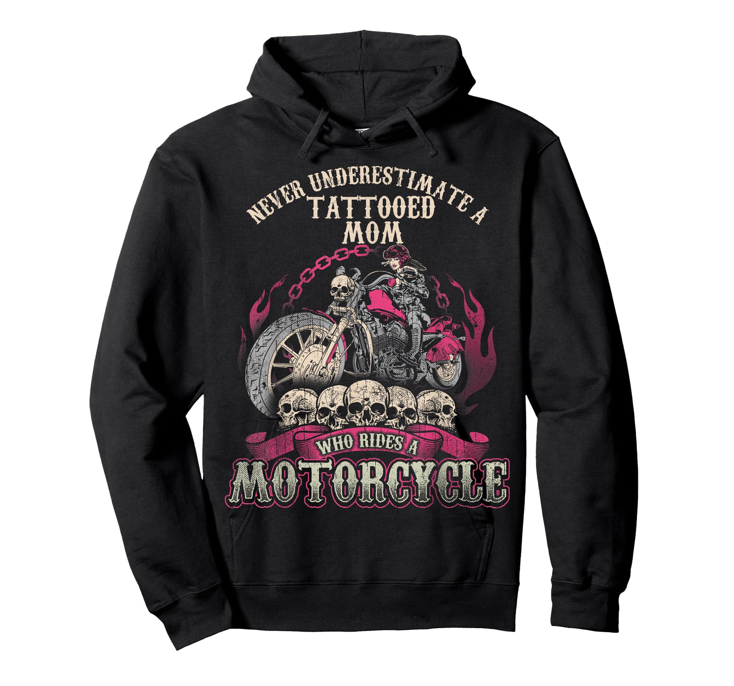 Tattoo Mom Biker Chick Never Underestimate Motorcycle Mom T-Shirt