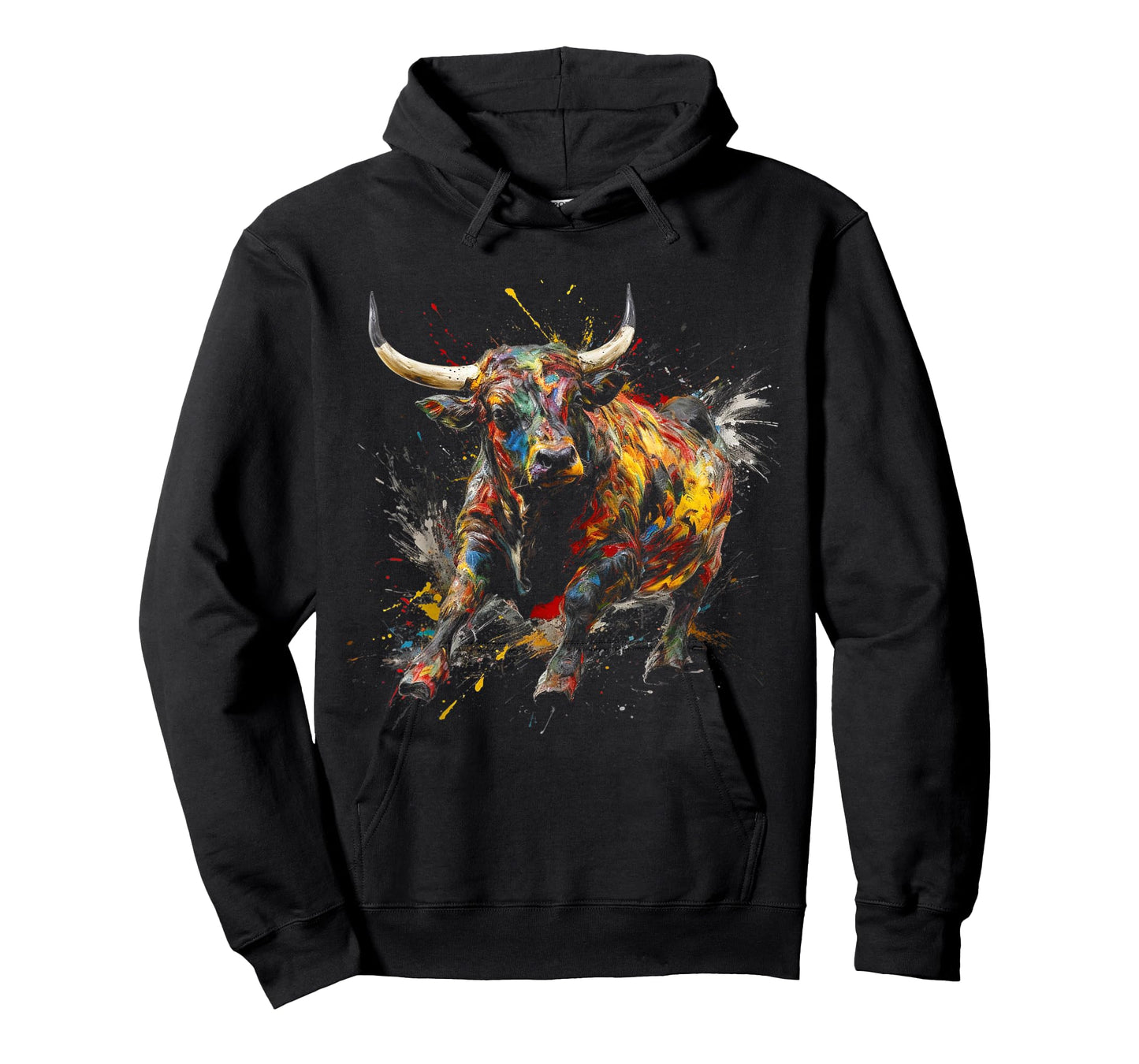Bull Riding Rodeo Cool Abstract Drip Painting Art T-Shirt