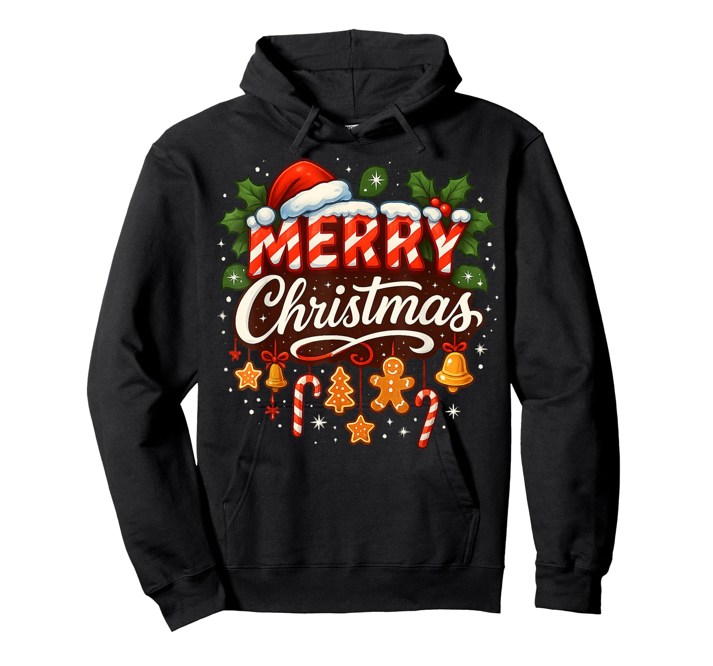 Merry Christmas Lights Red Santa Hat Family Xmas Pajamas T-Shirt