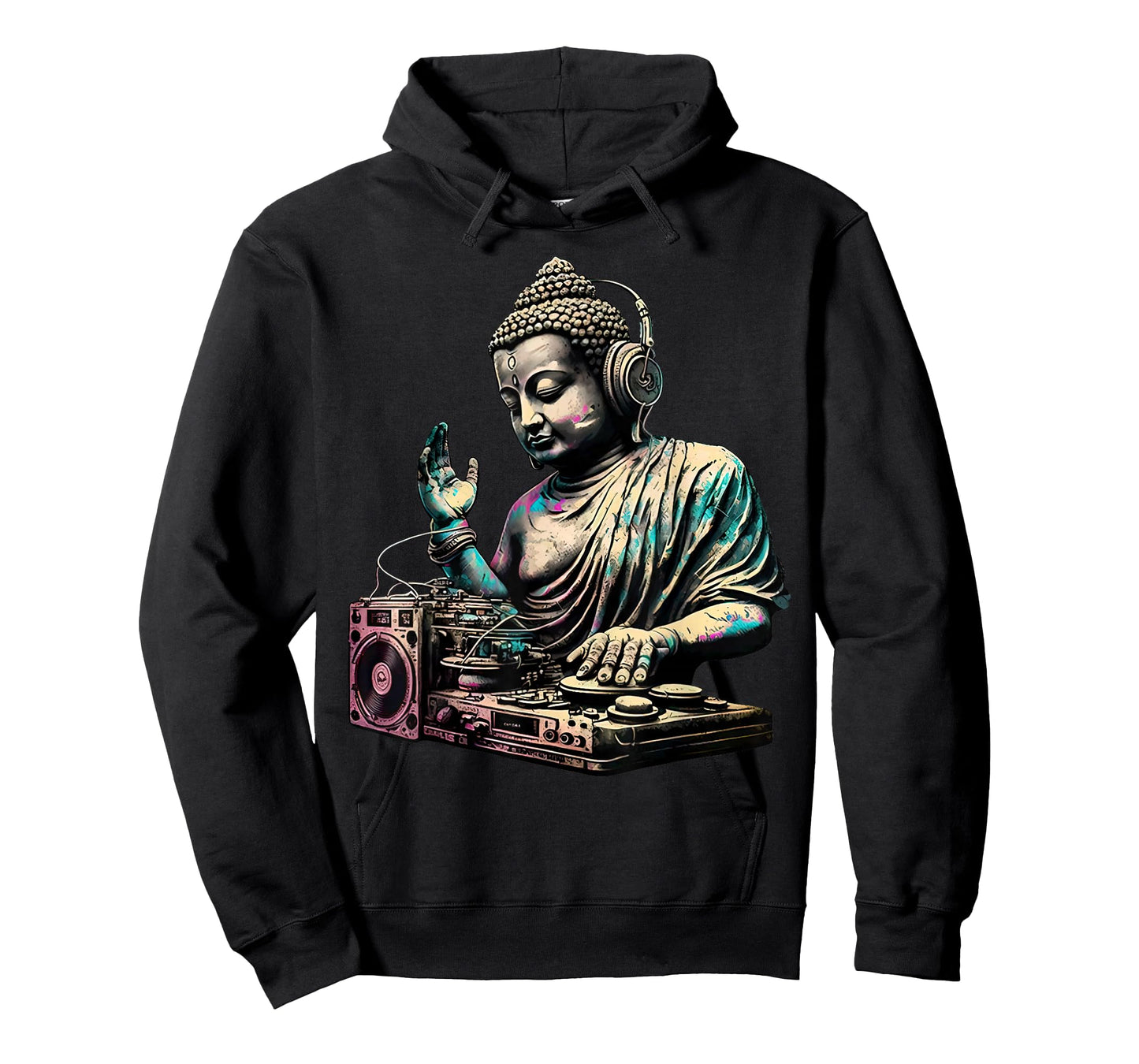 Buddha Wearing Headphones DJ Music Producer For Men Women T-Shirt