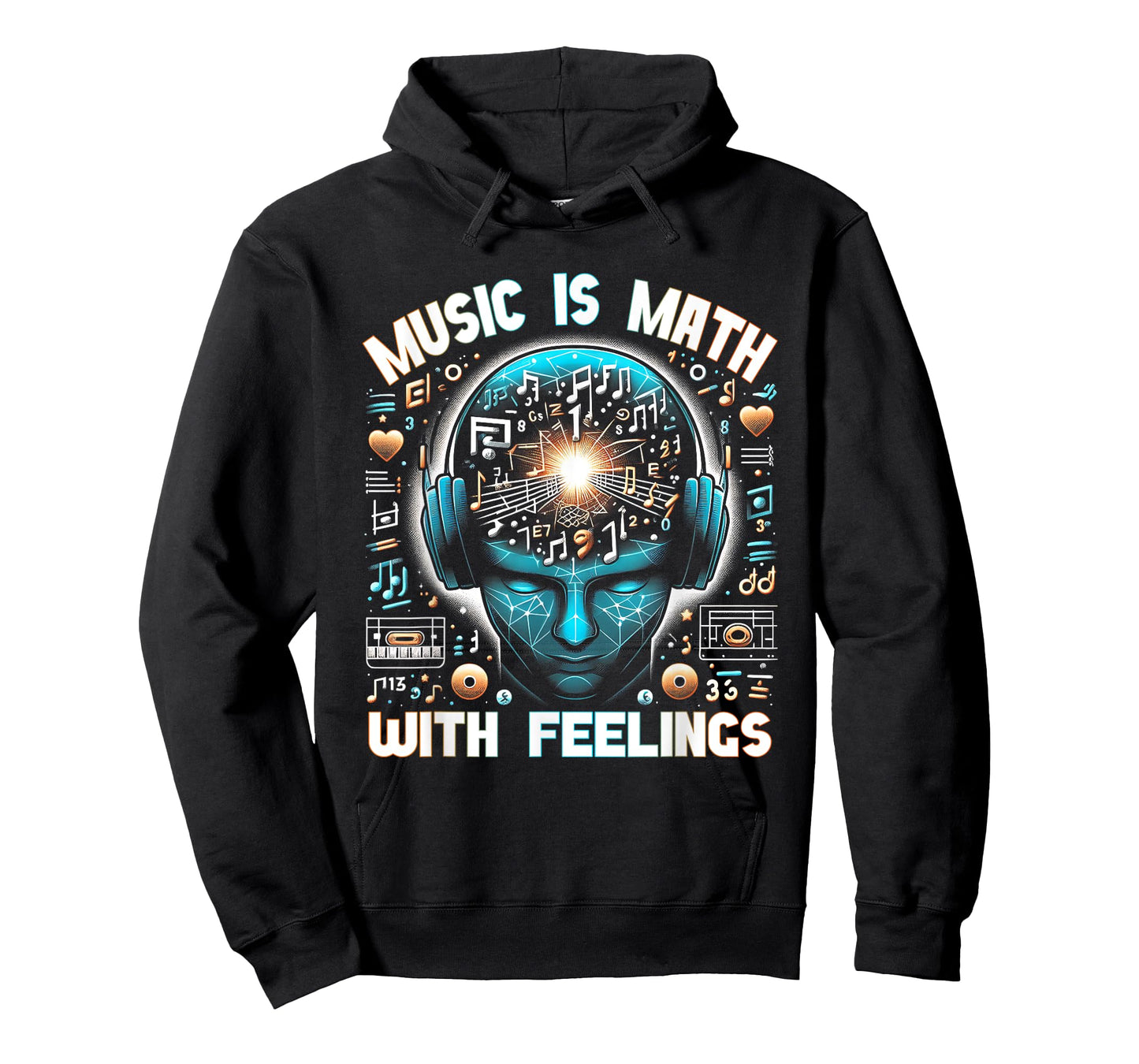 Music Is Math With Feeling Humor Music Teacher Themed Gag T-Shirt