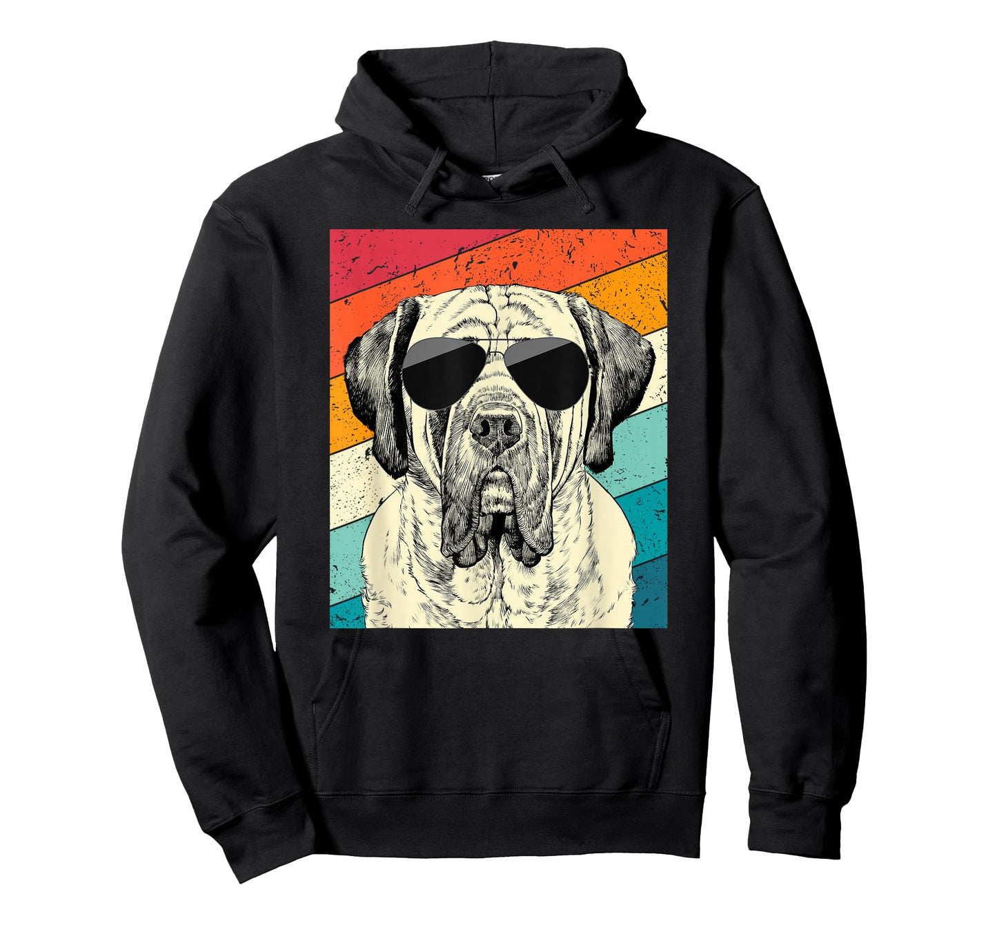 Retro Vintage English Mastiff with Sunglasses Dog Lovers T-Shirt