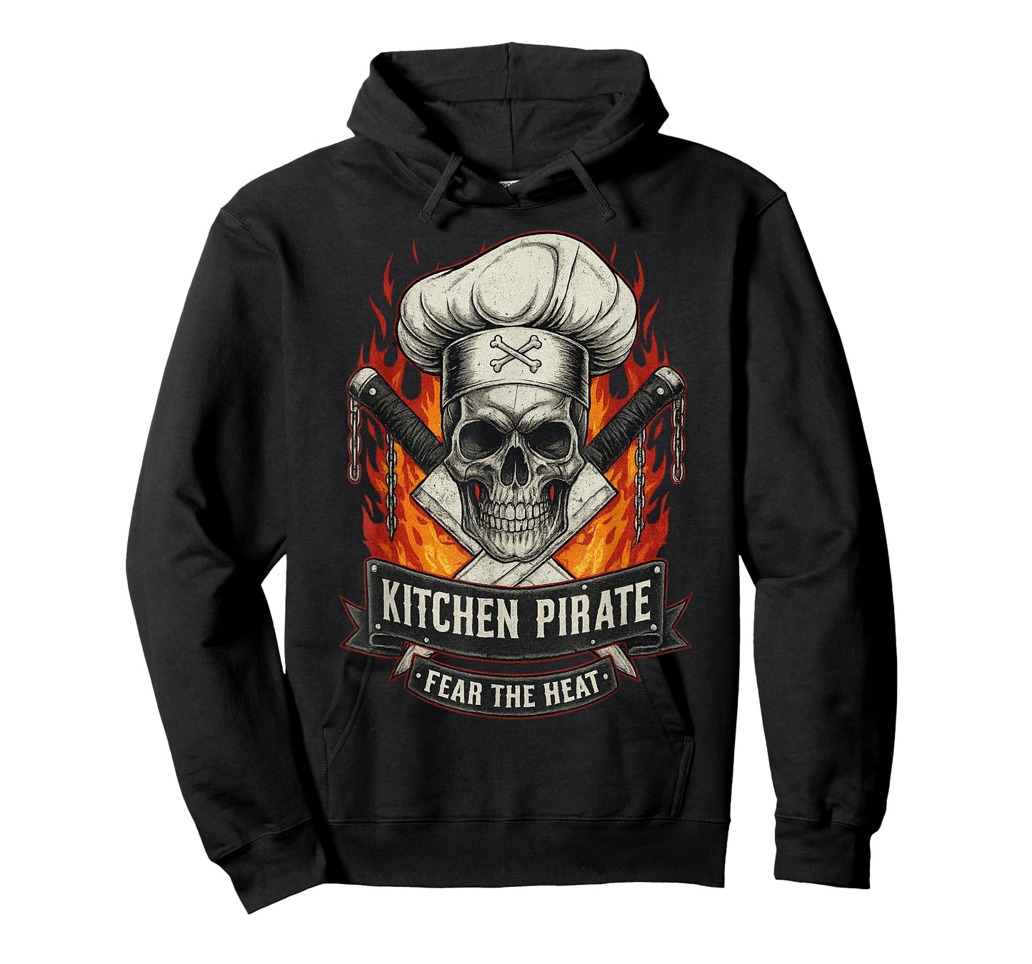Cool Cooking Chef Kitchen Pirate Hat Knife Skull Funny Cook T-Shirt
