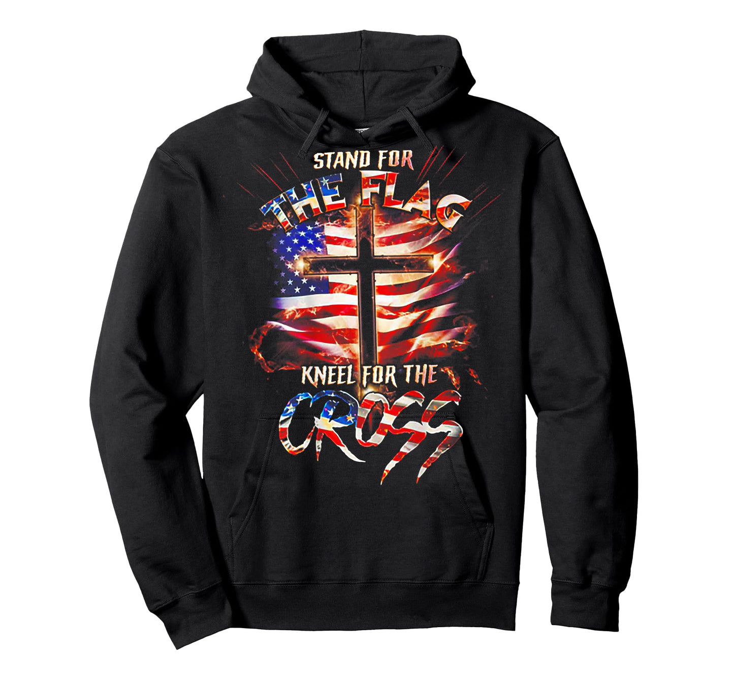 Stand For The Flag Kneel For The Cross Flag (on back) T-Shirt